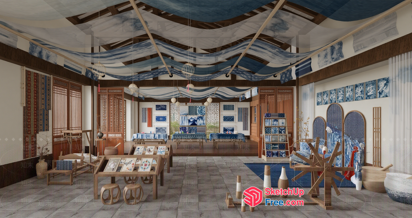 Elegant Traditional Japanese Interior Design 3D SketchUp File