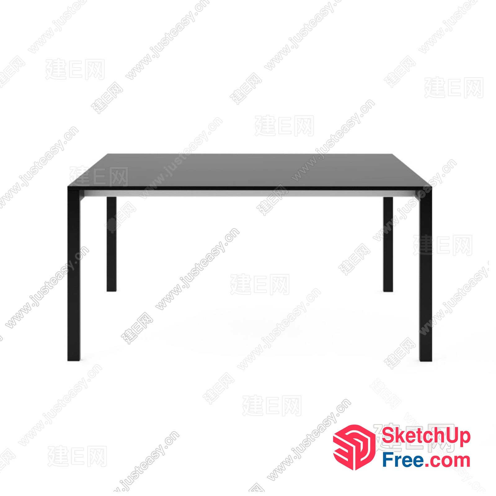 Simple Rectangular Table With Four Legs 3D SketchUp File