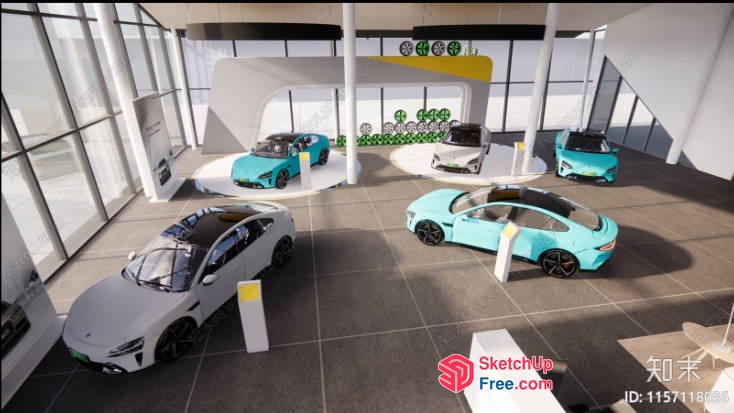 Luxurious Modern Car Showroom Interior 3D SketchUp File