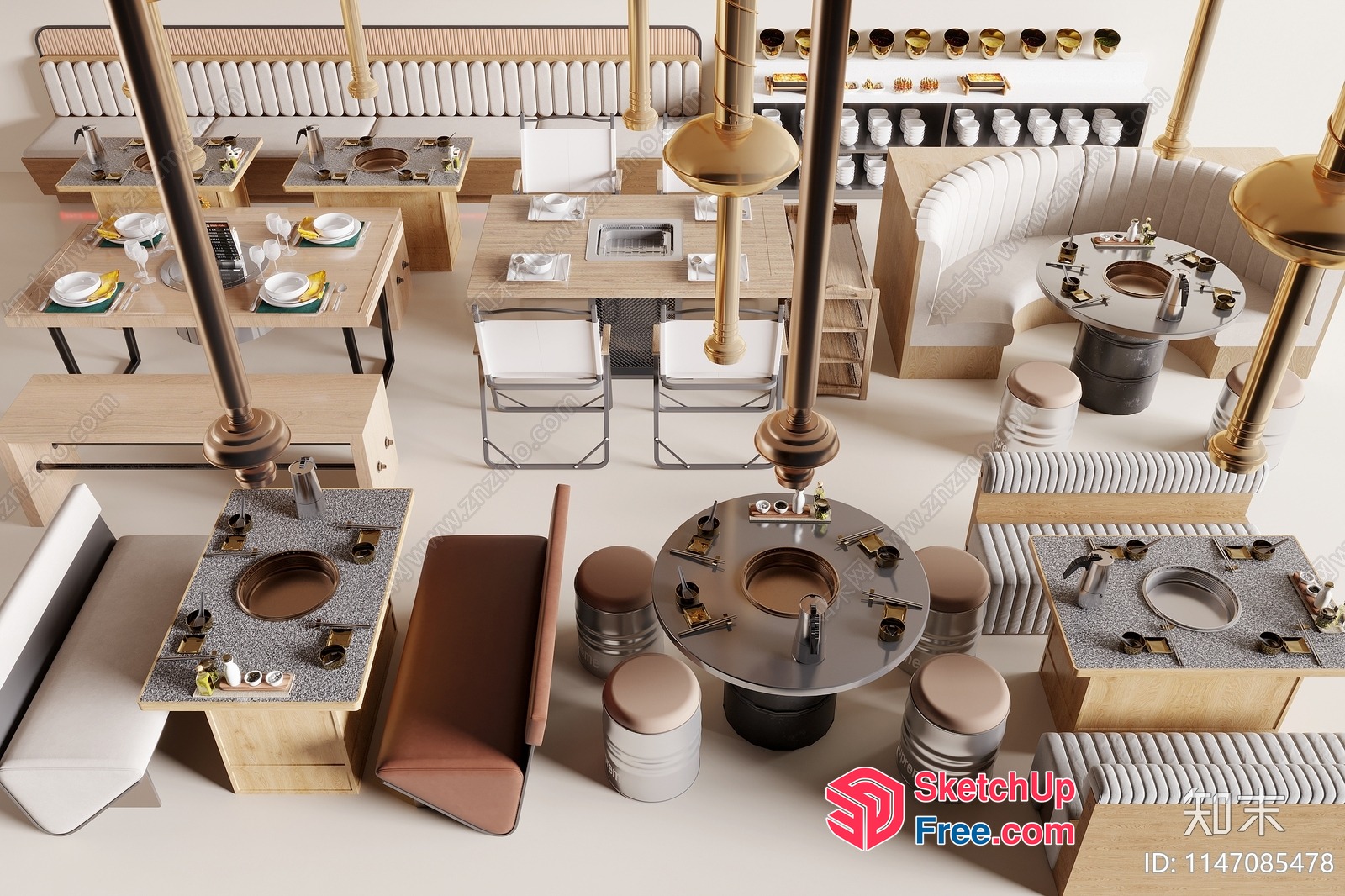 Modern Minimalist Dining Room Interior 3D SketchUp File