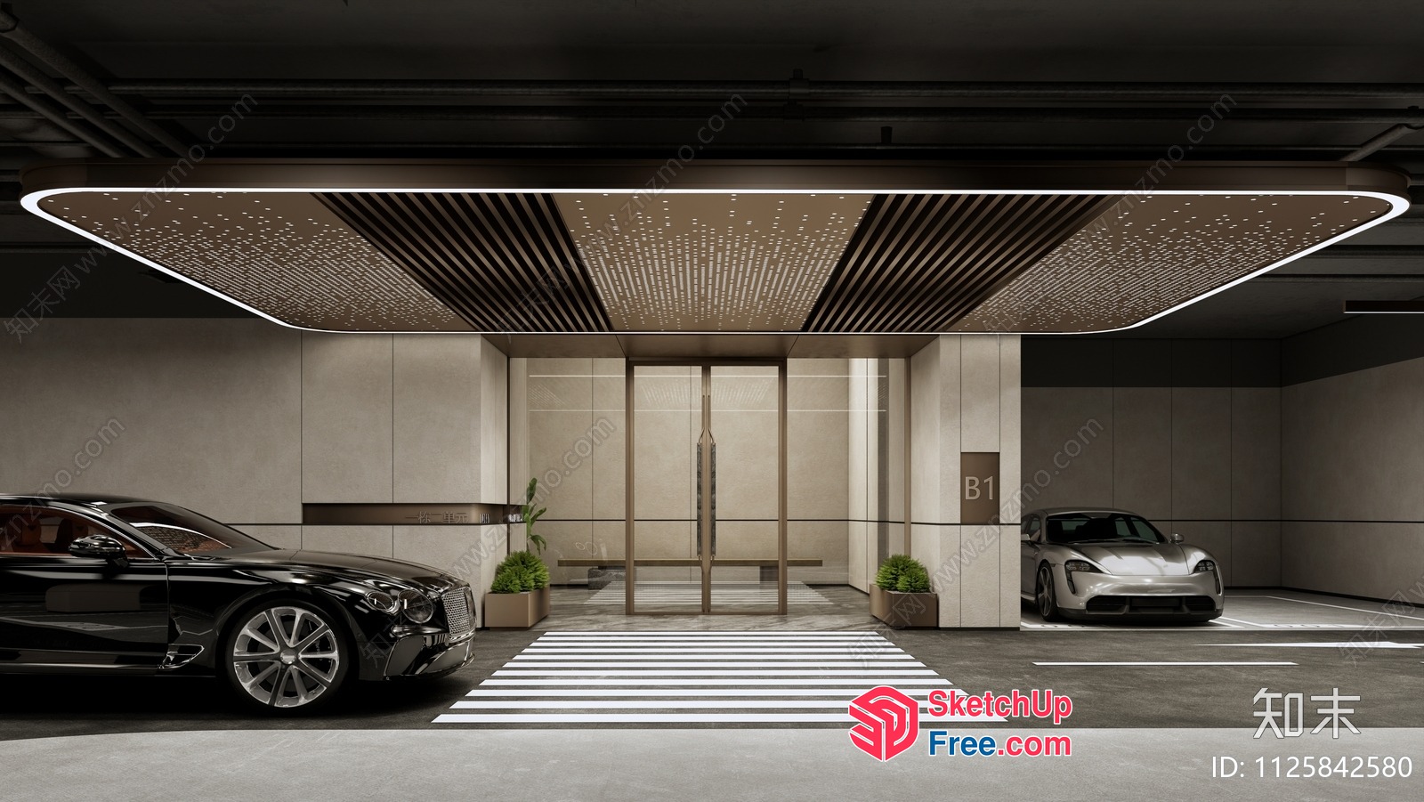Modern Luxury Garage Interior Design 3D SketchUp File