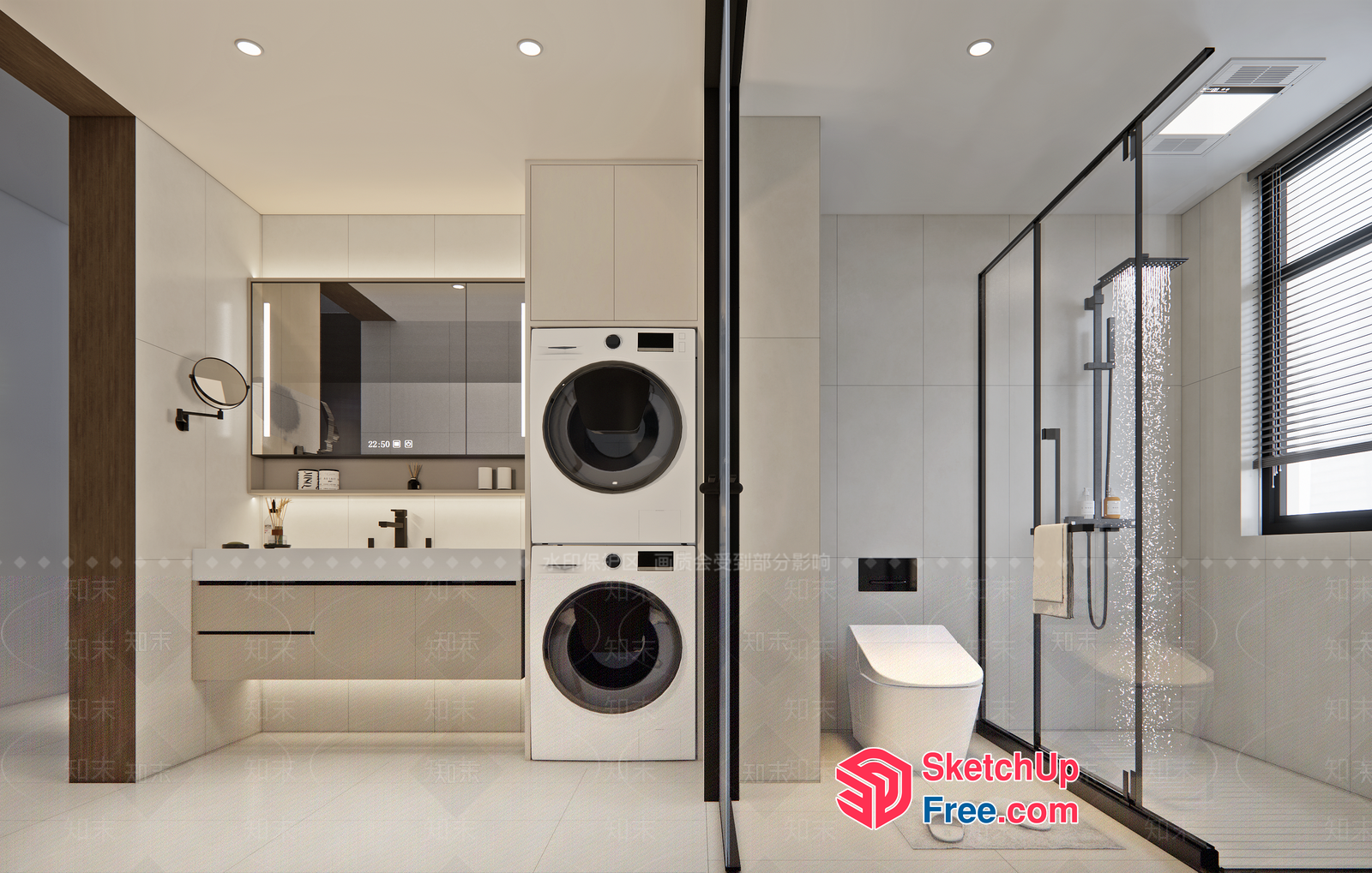 Modern Bathroom With Sleek Appliances And Minimalist Decor 3D SketchUp File