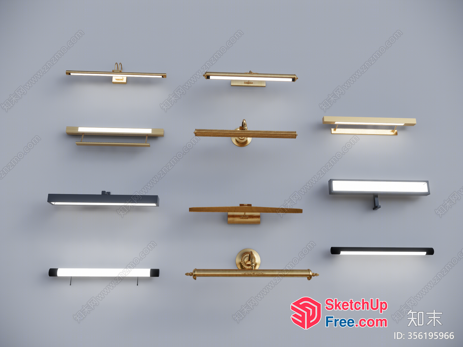 Decorative Gold And Silver Lighting Fixtures 3D SketchUp File
