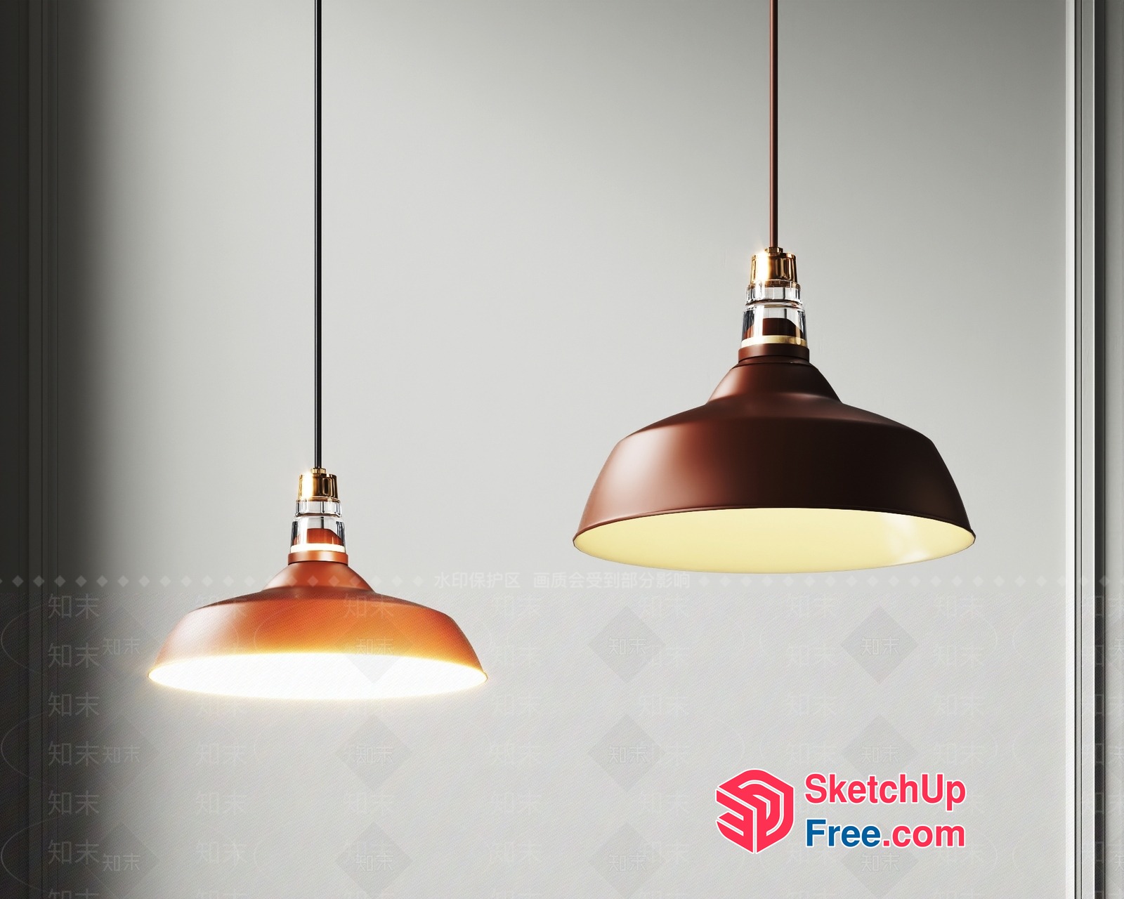Modern Industrial Style Pendant Lights 3D SketchUp File
