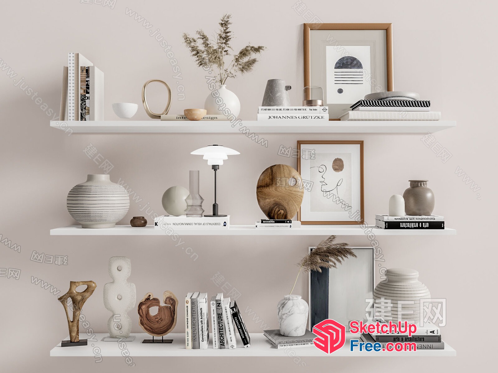 Modern Minimalist Decorative Shelf 3D SketchUp File
