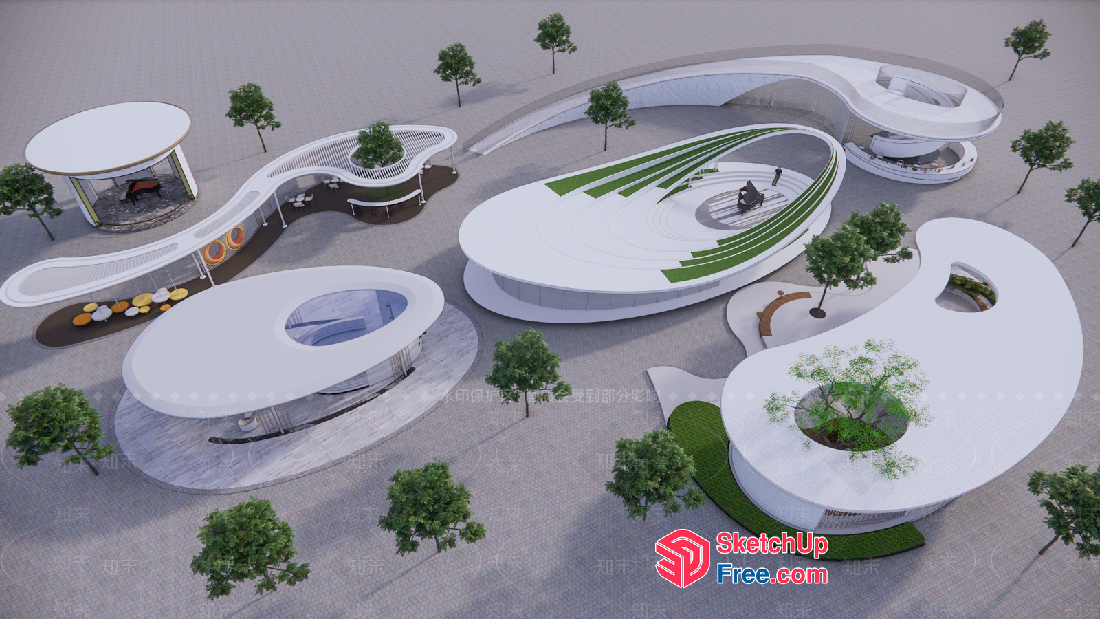 Futuristic Modern Building Exterior 3D SketchUp File