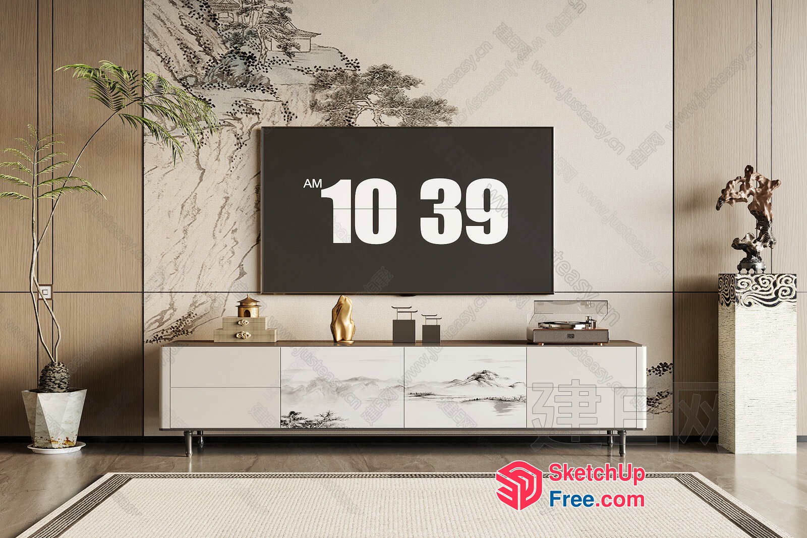 Modern Minimalist Living Room Interior 3D SketchUp File
