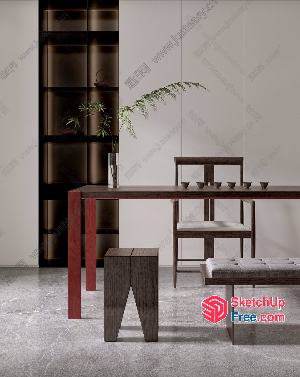 Modern Minimalist Living Room Furniture Collection 3D SketchUp File