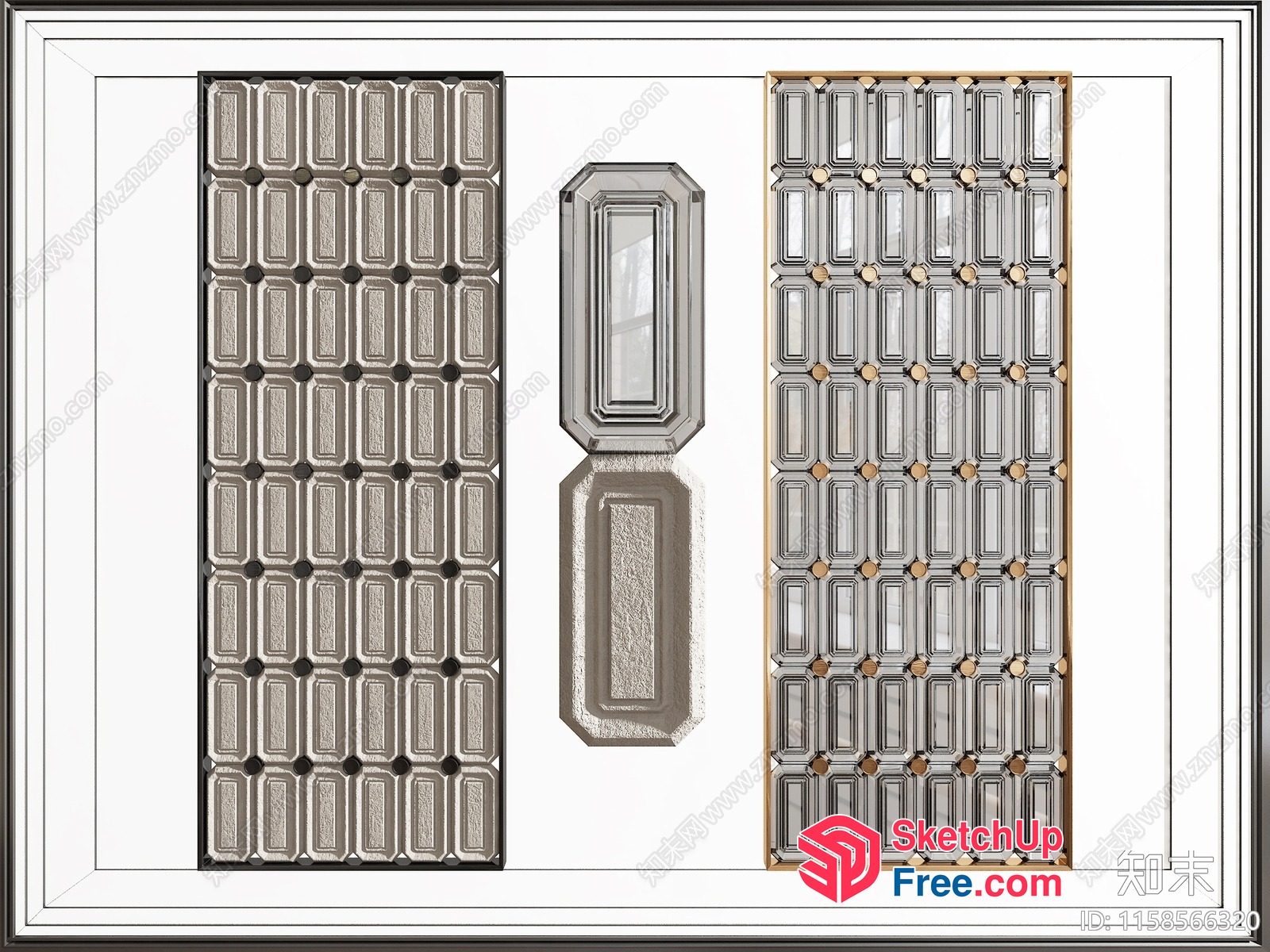 Elegant Glass Brick Ceiling Design 3D SketchUp File