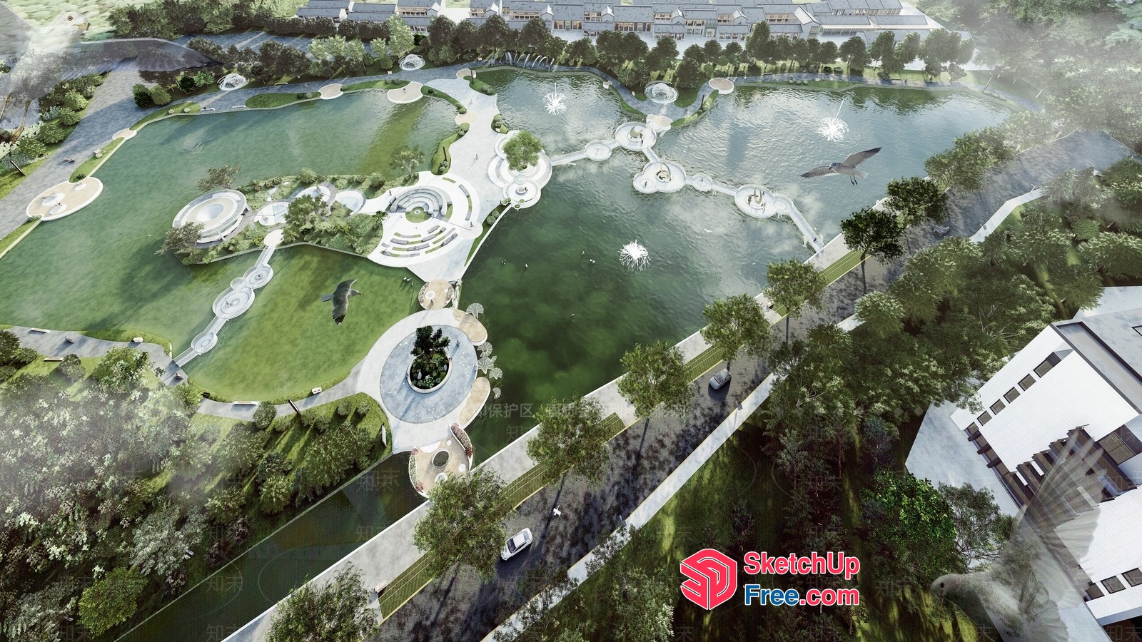 Serene Oasis Park 3D SketchUp File