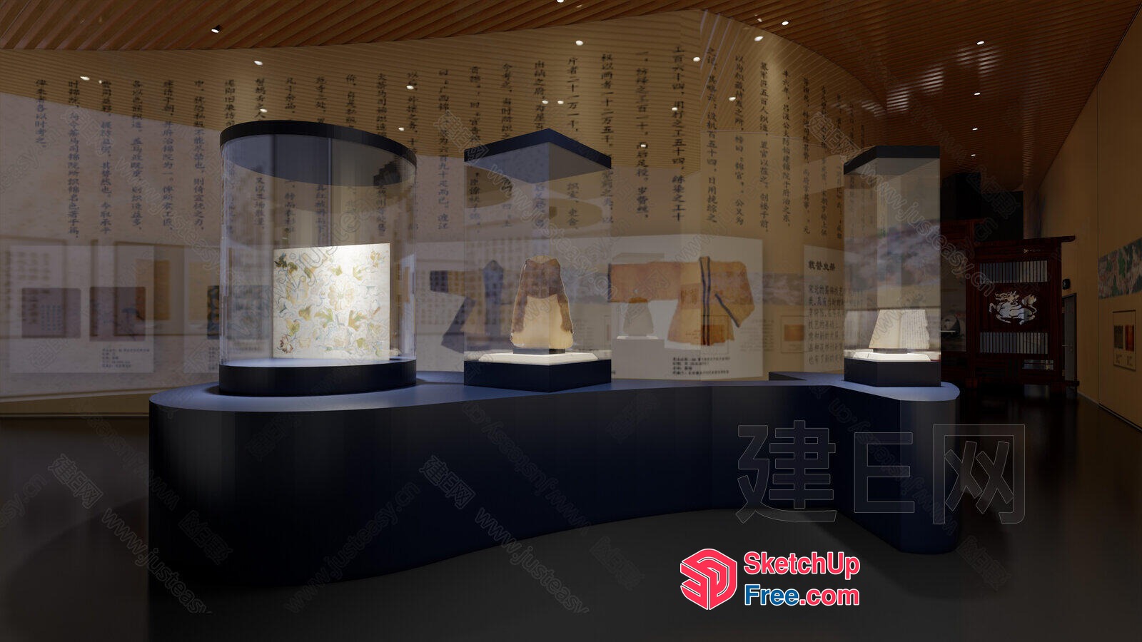 Traditional Chinese Artifacts Display 3D SketchUp File