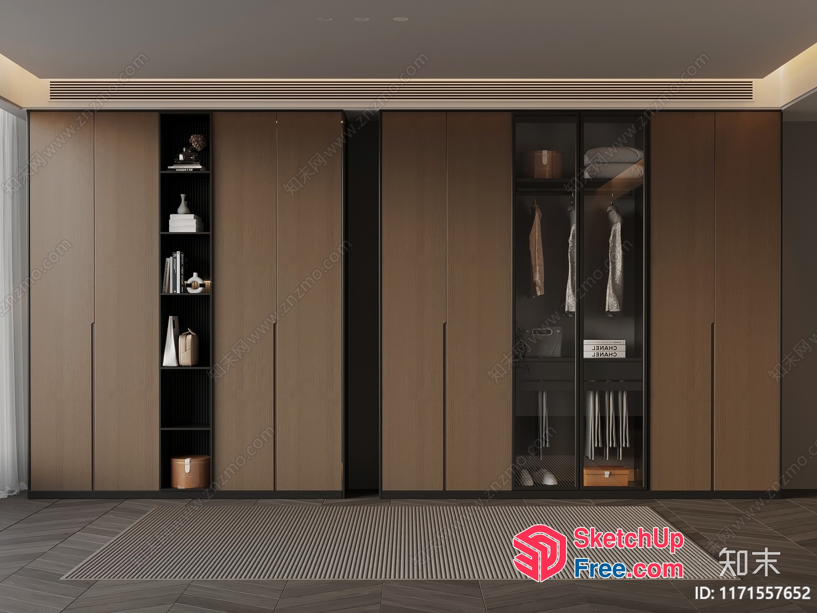 Modern Minimalist Wardrobe Storage Furniture 3D SketchUp File