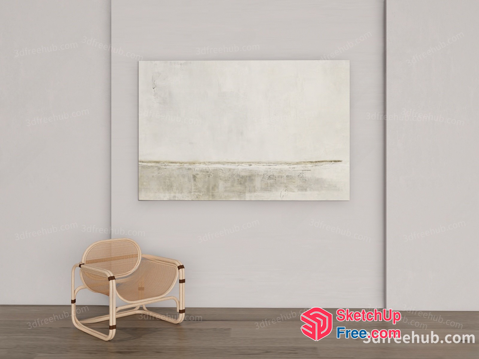 Minimalist Style Living Room With Natural Elements 3D SketchUp File