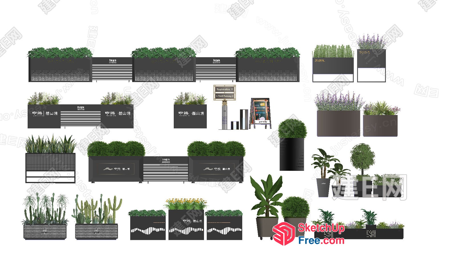 Exterior Decorative Potted Plants 3D SketchUp File