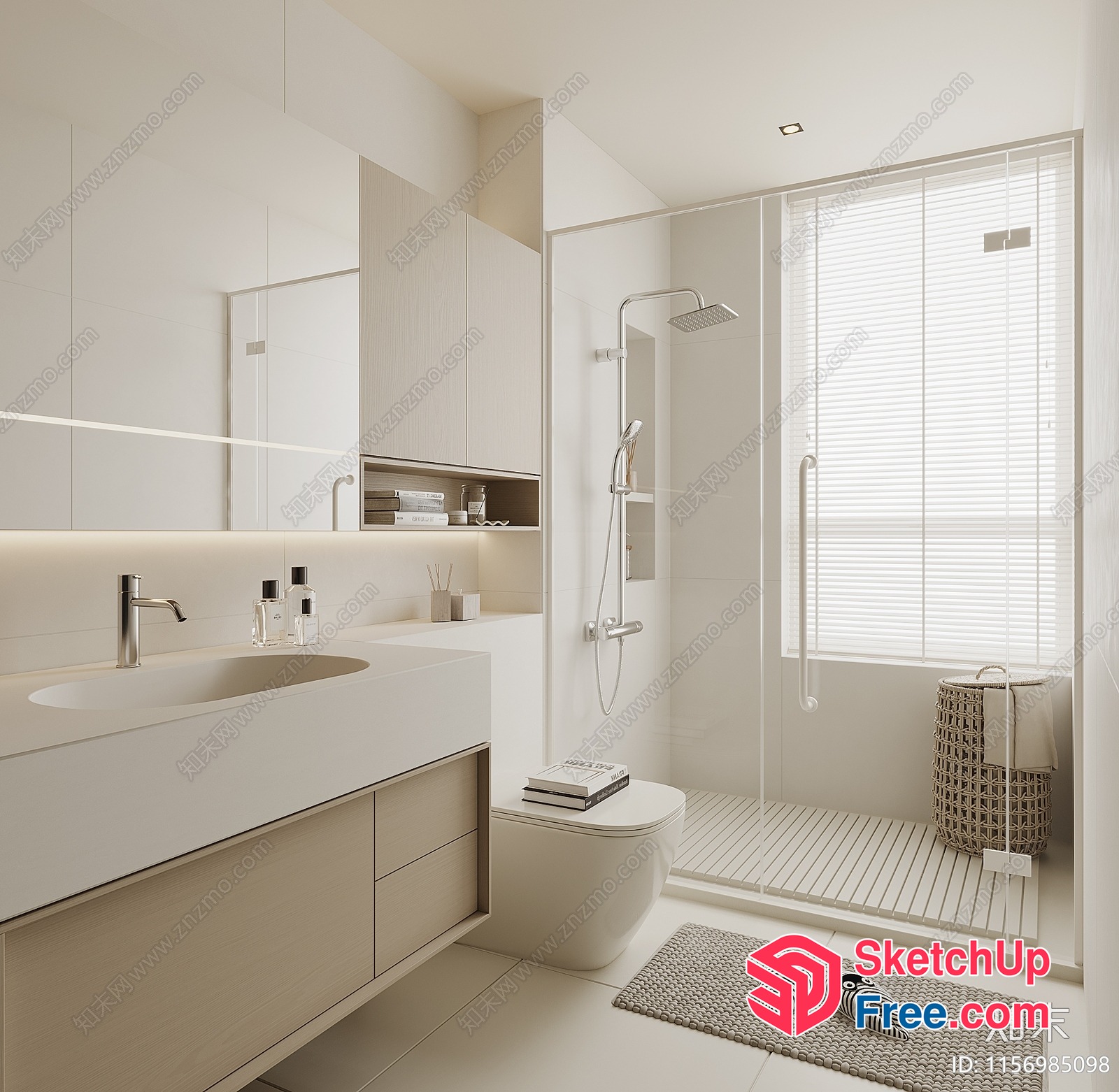 Clean And Minimalist Bathroom Decor 3D SketchUp File