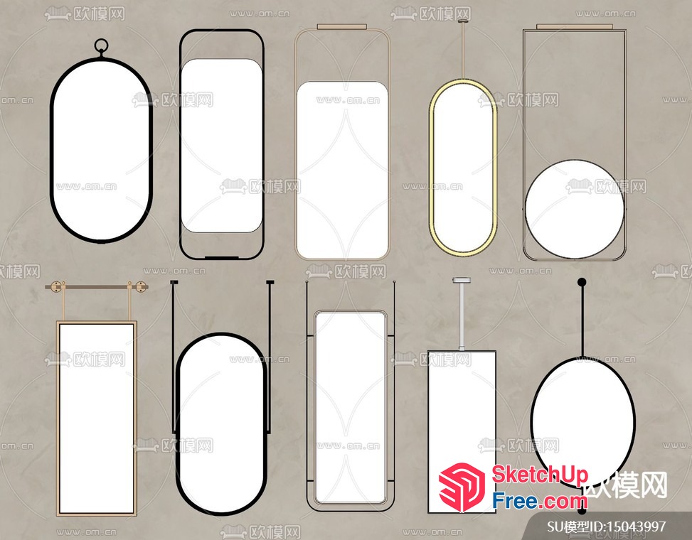 Modern Bathroom Mirror Collection 3D SketchUp File