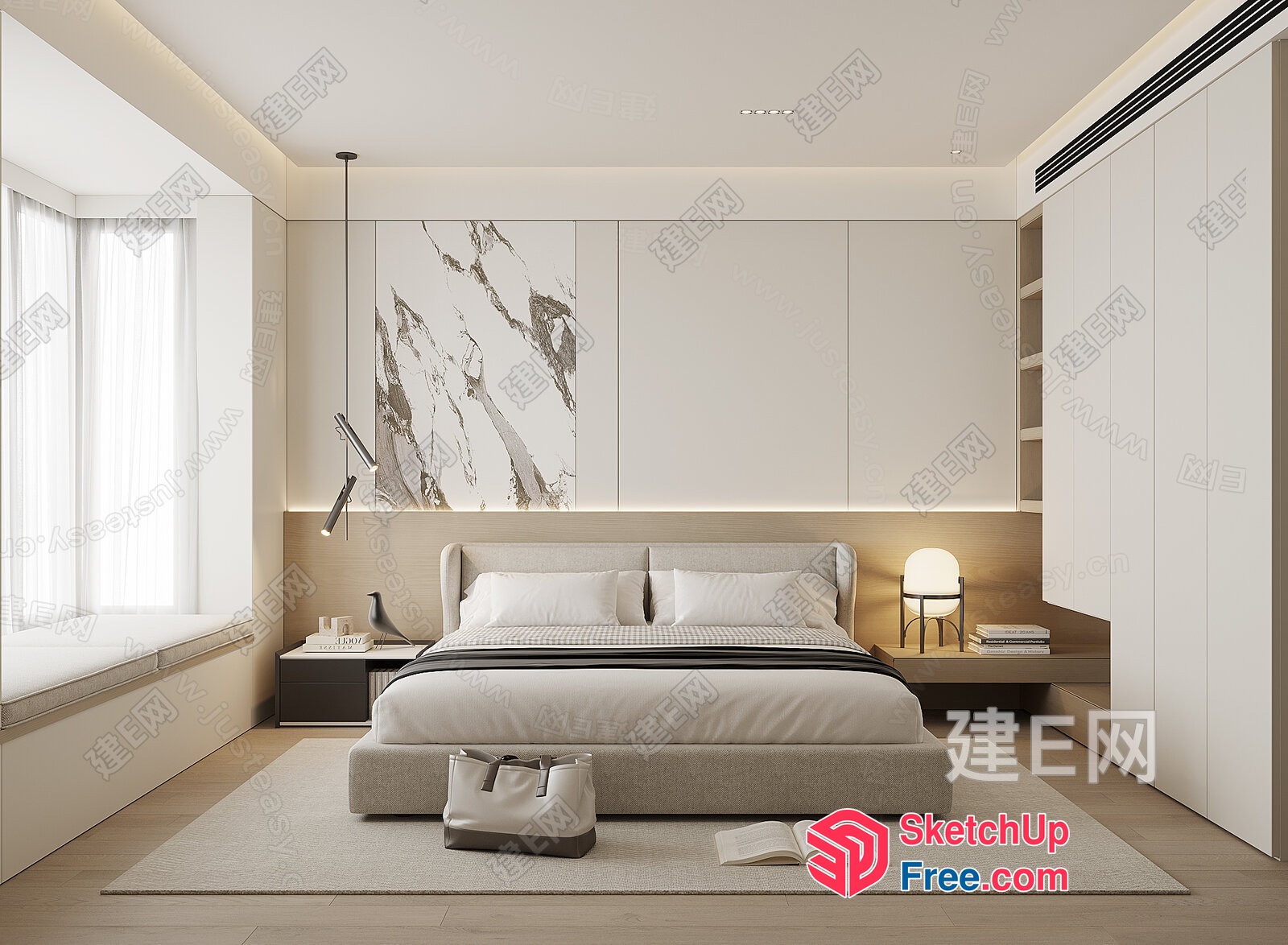Minimalist Modern Bedroom Design 3D SketchUp File