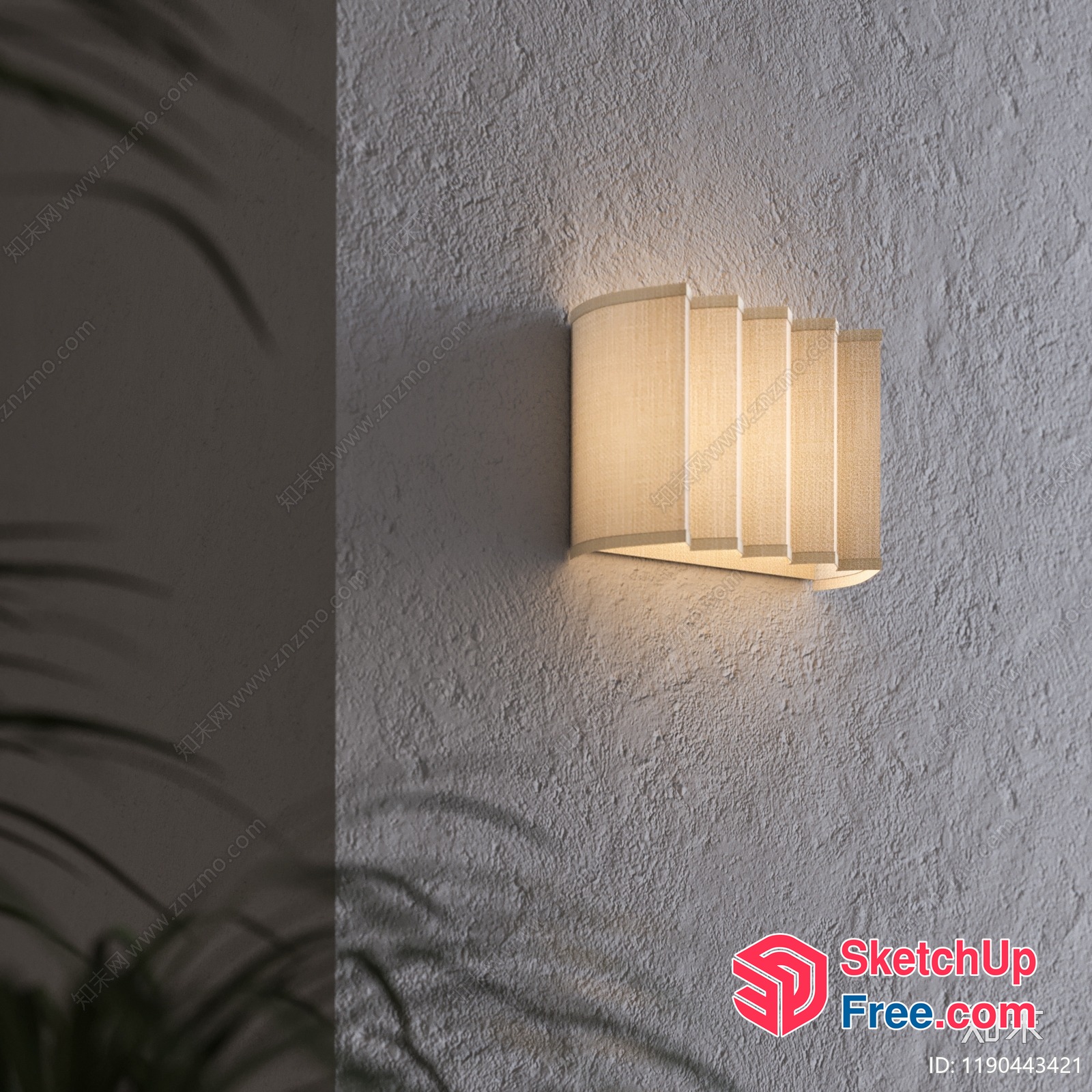 Elegant Japanese-Style Wall Light Fixture 3D SketchUp File