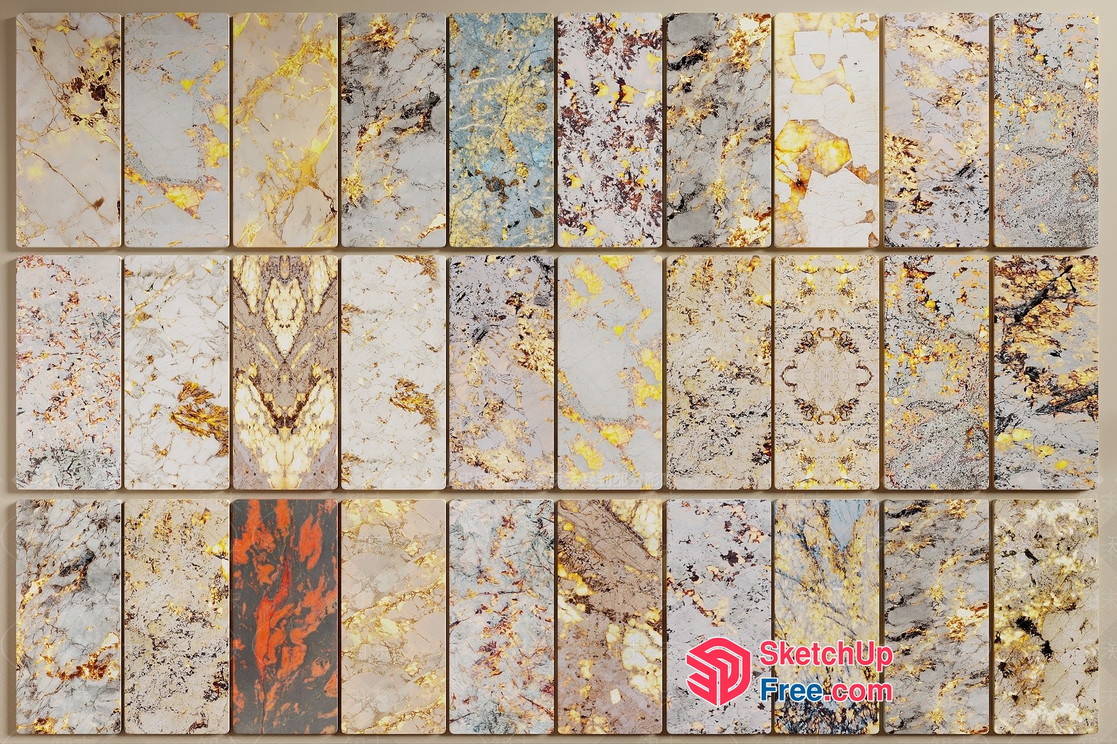 Marble Tiles Interior Collection 3D SketchUp File