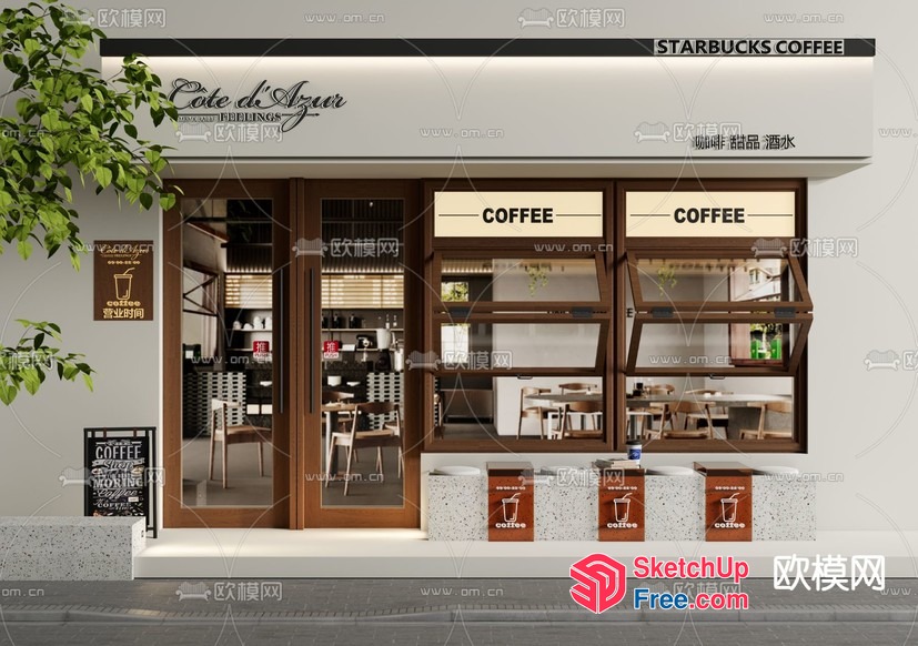 Starbucks Coffee Shop 3D SketchUp File