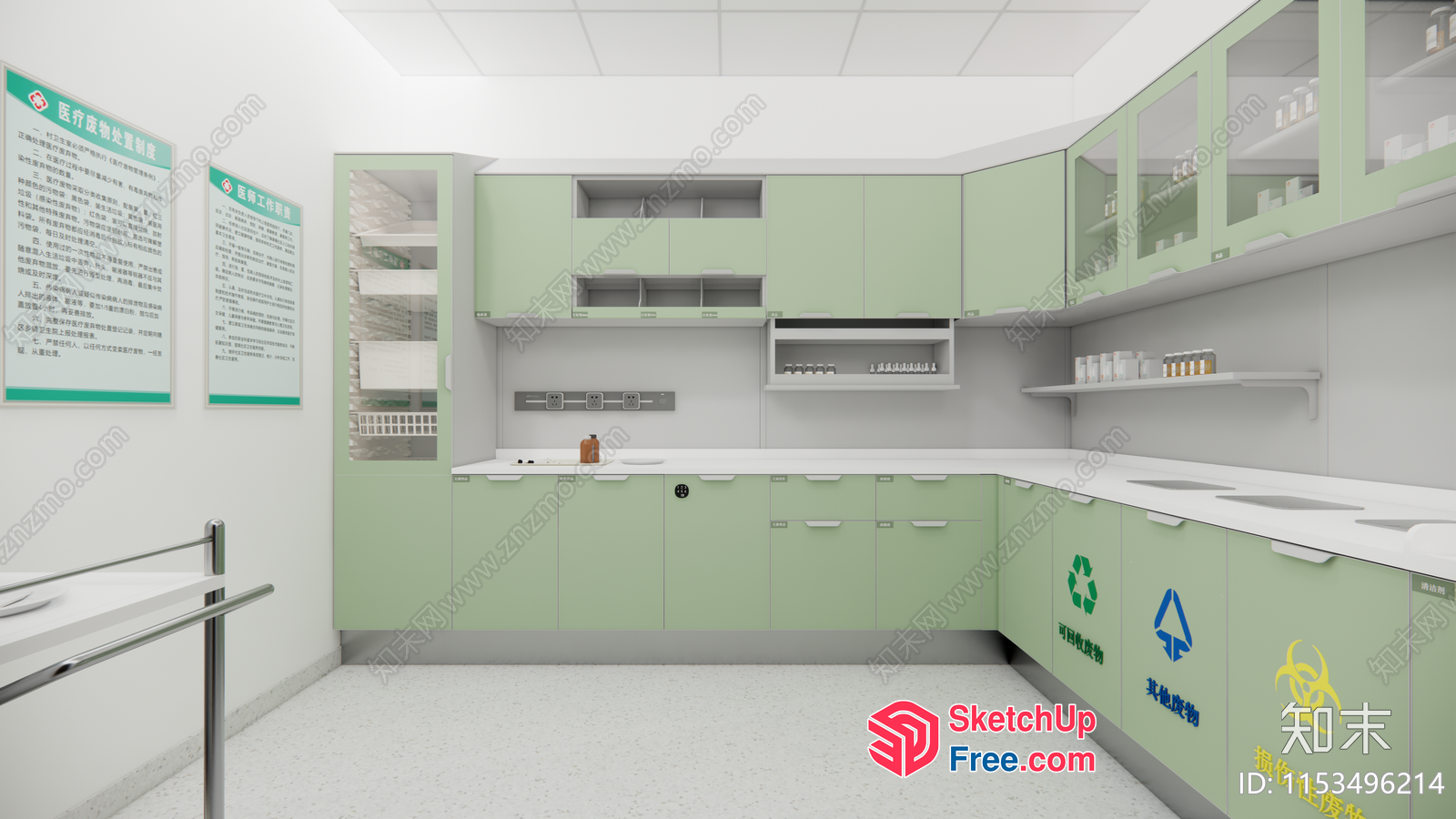 Clean Modern Laboratory Interior 3D SketchUp File