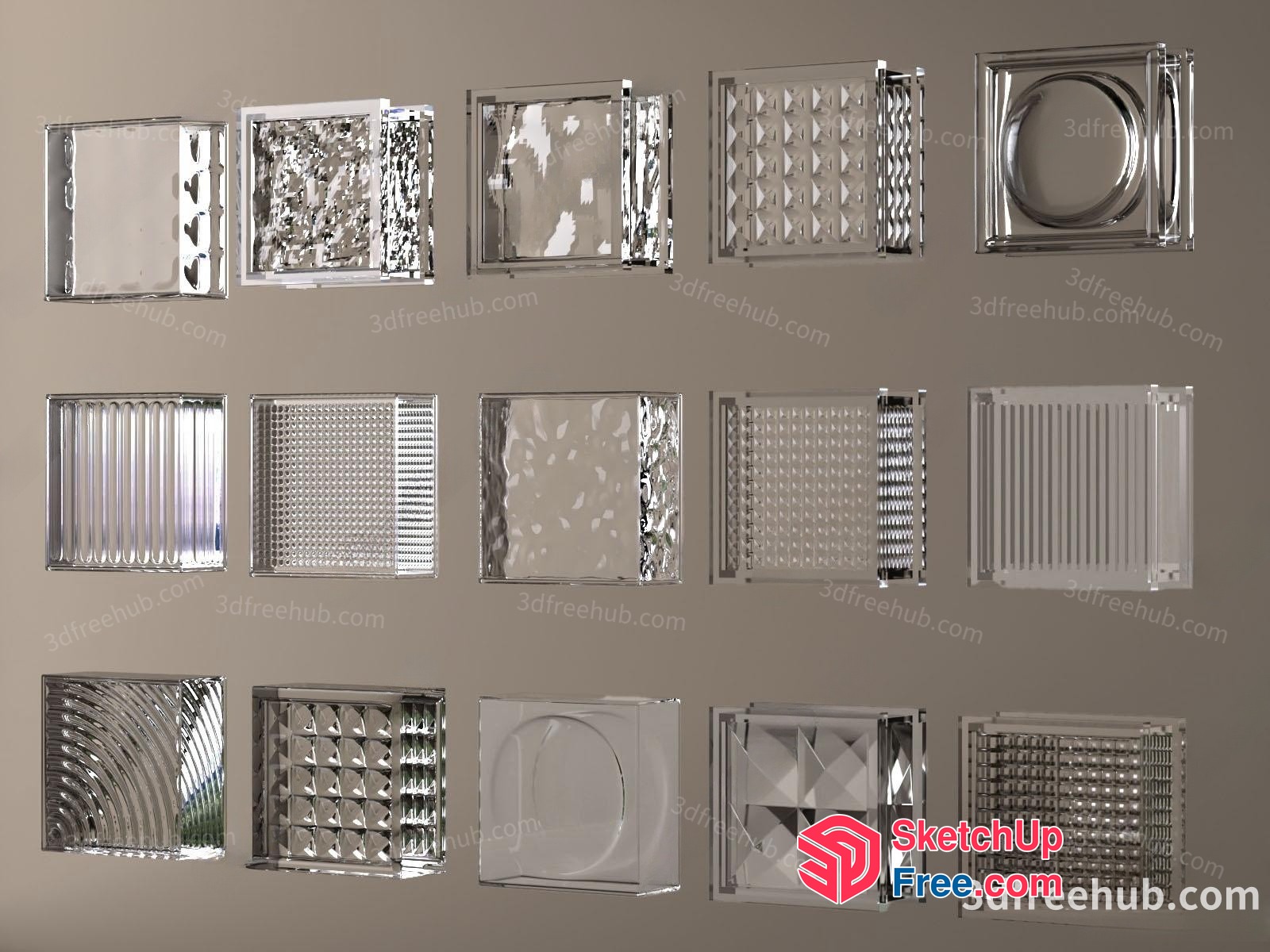 Glass Brick Patterns 3D SketchUp File