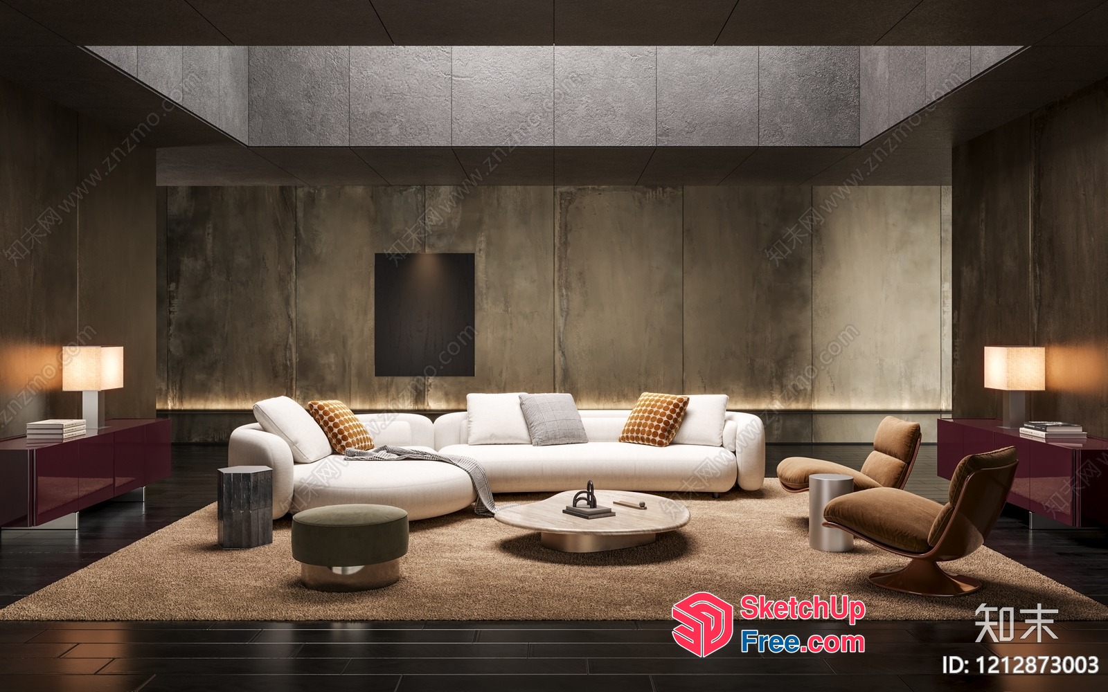 Modern And Sleek Living Room Interior Design 3D SketchUp File