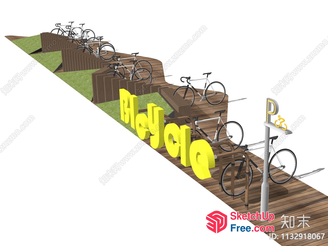 Outdoor Bicycle Parking 3D SketchUp File
