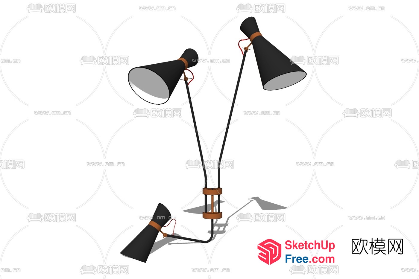 Adjustable Arm Black Table Lamp 3D SketchUp File