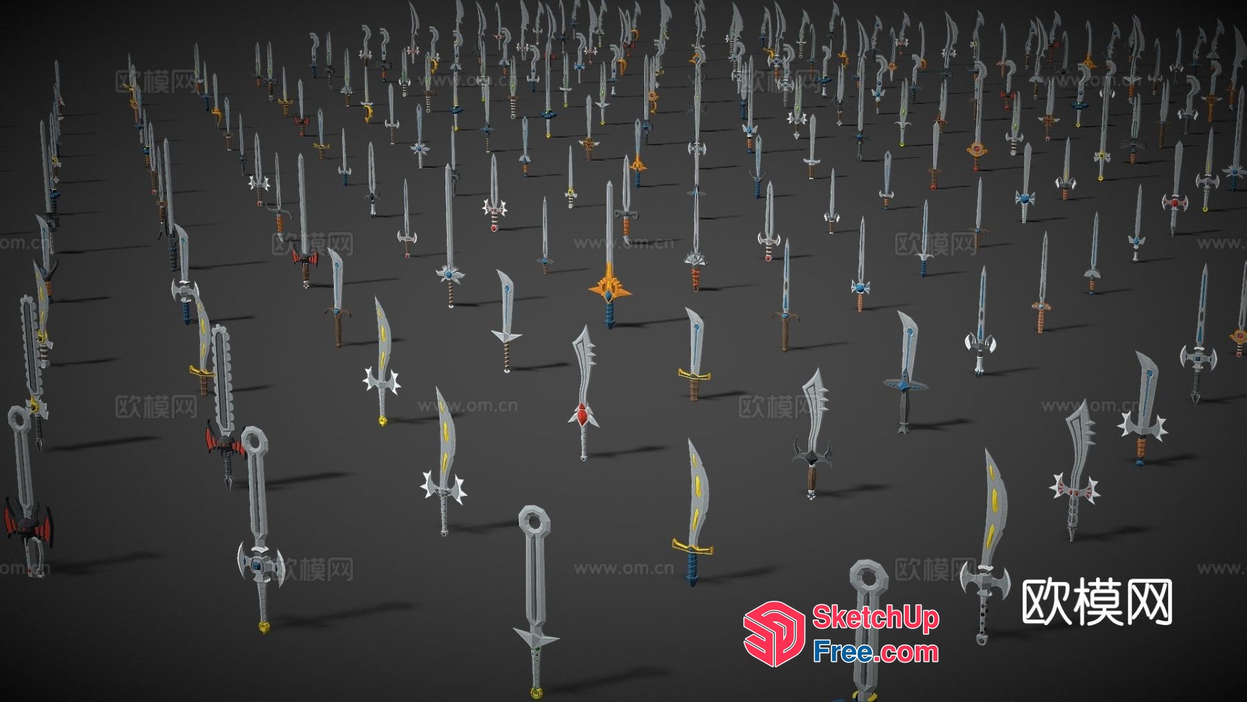 A Collection Of Fantasy Swords 3D SketchUp File