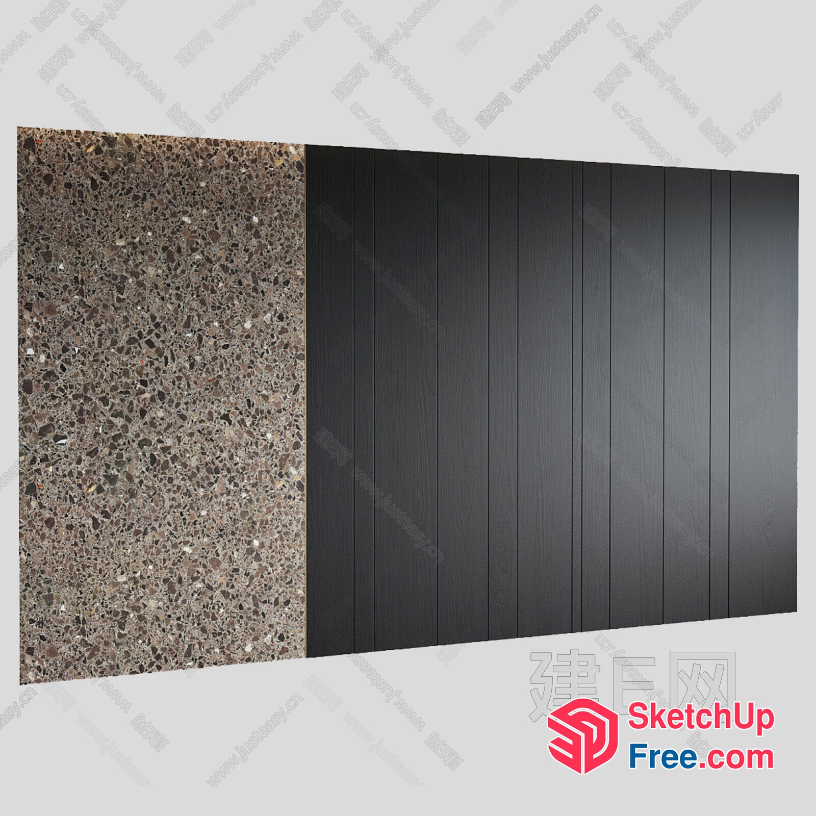 Modern Design Paneling And Terrazzo Flooring 3D SketchUp File
