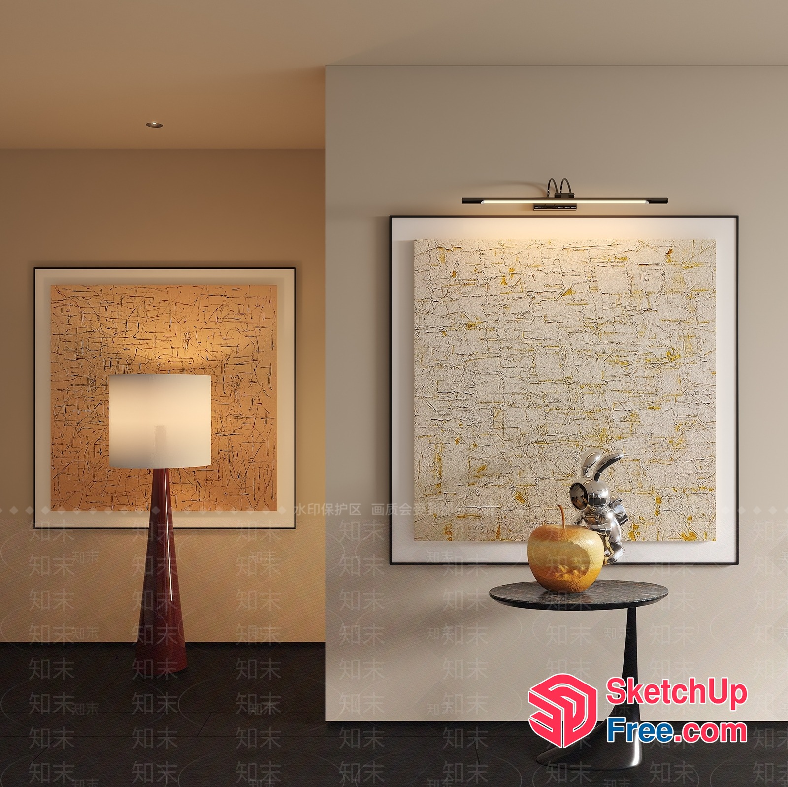 Modern Art Gallery With Elegant Decor 3D SketchUp File