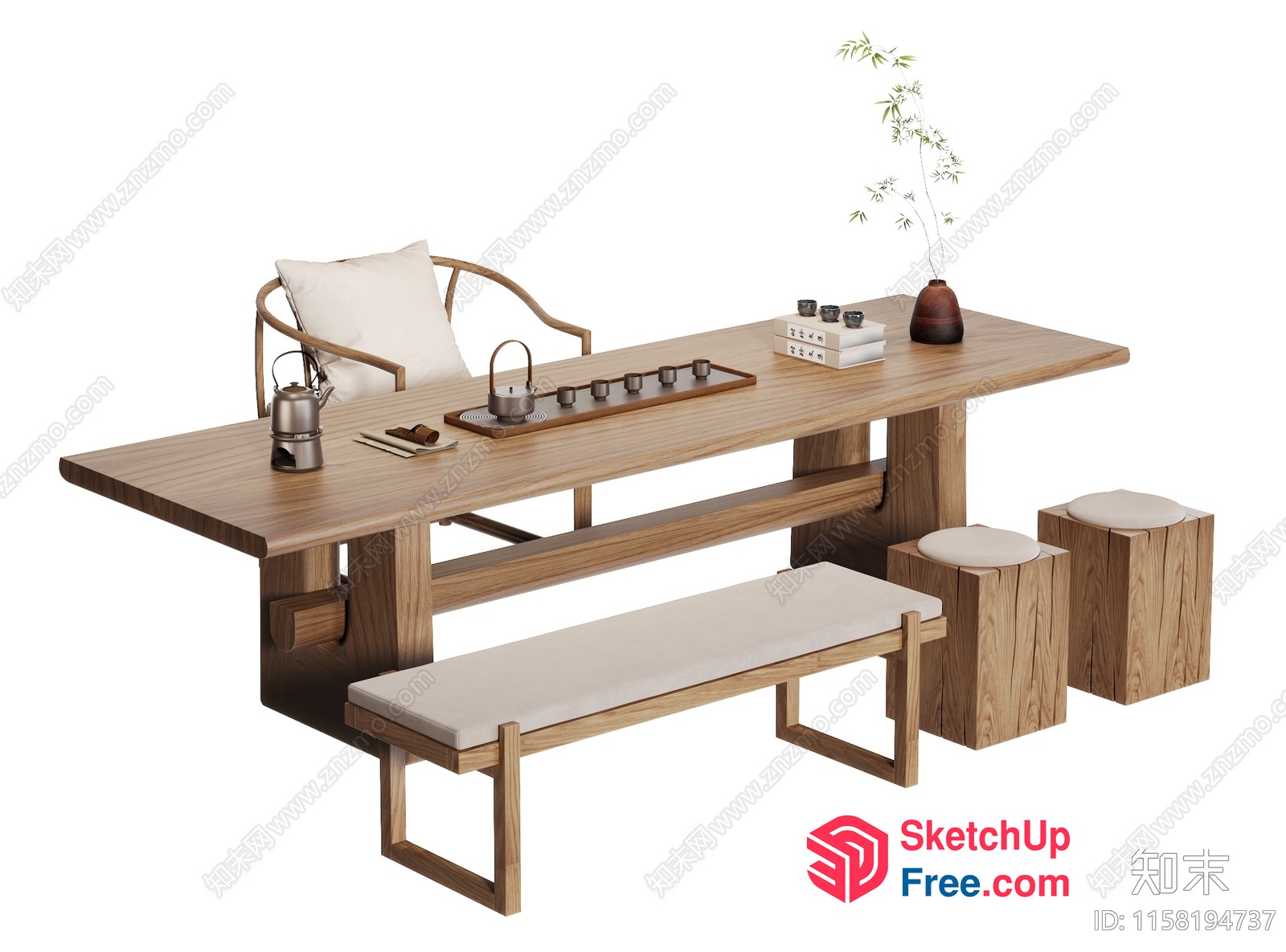 Elegant And Cozy Tea Room Furniture 3D SketchUp File