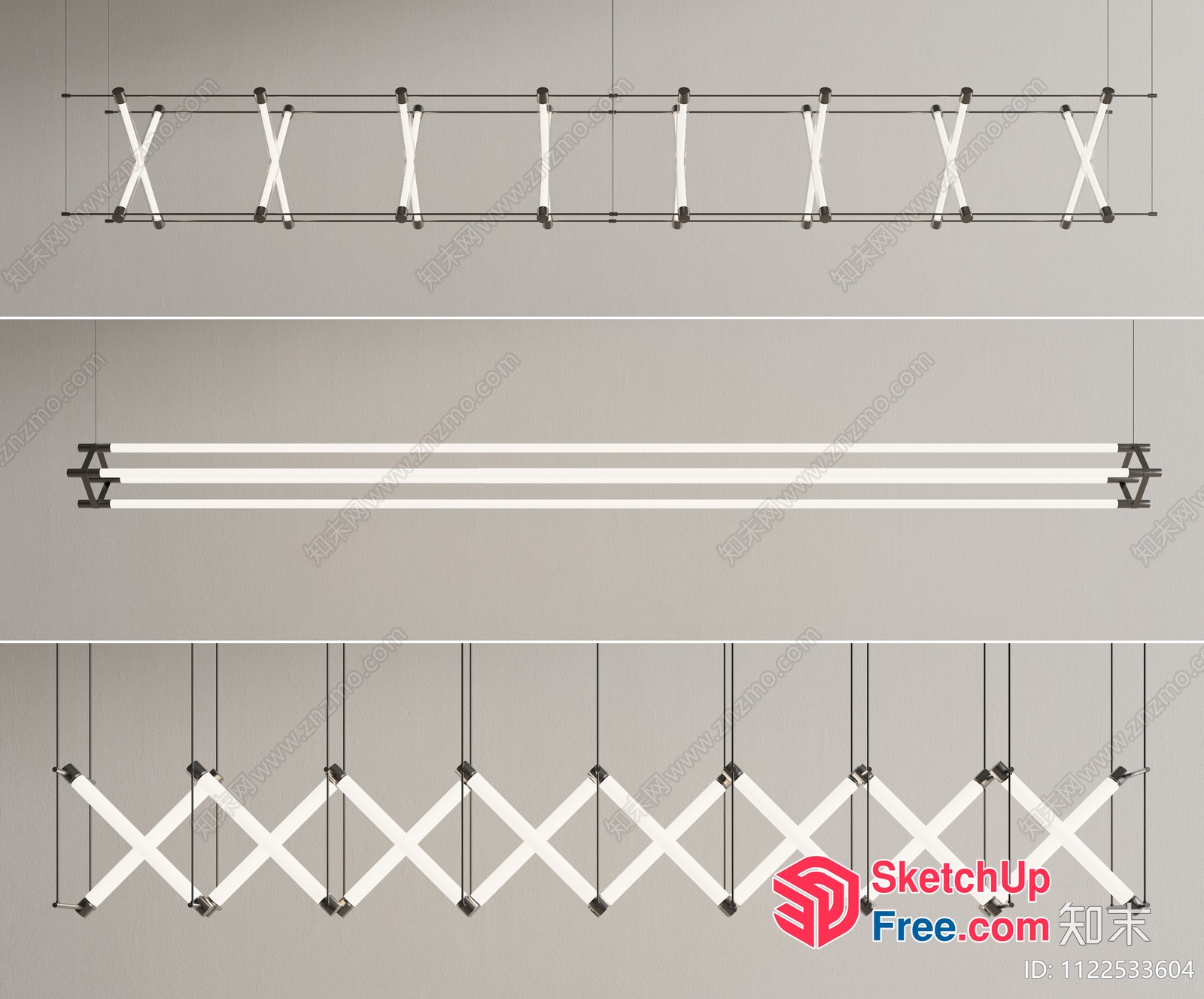 Suspended Ceiling Light Fixtures 3D SketchUp File