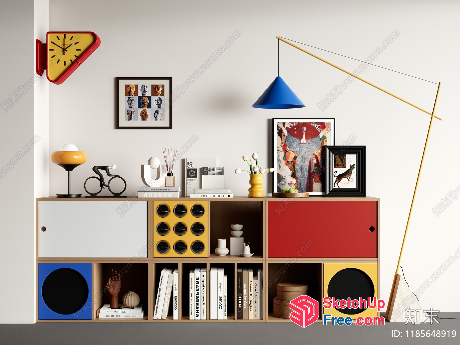 Colorful Modern Furniture Arrangement 3D SketchUp File