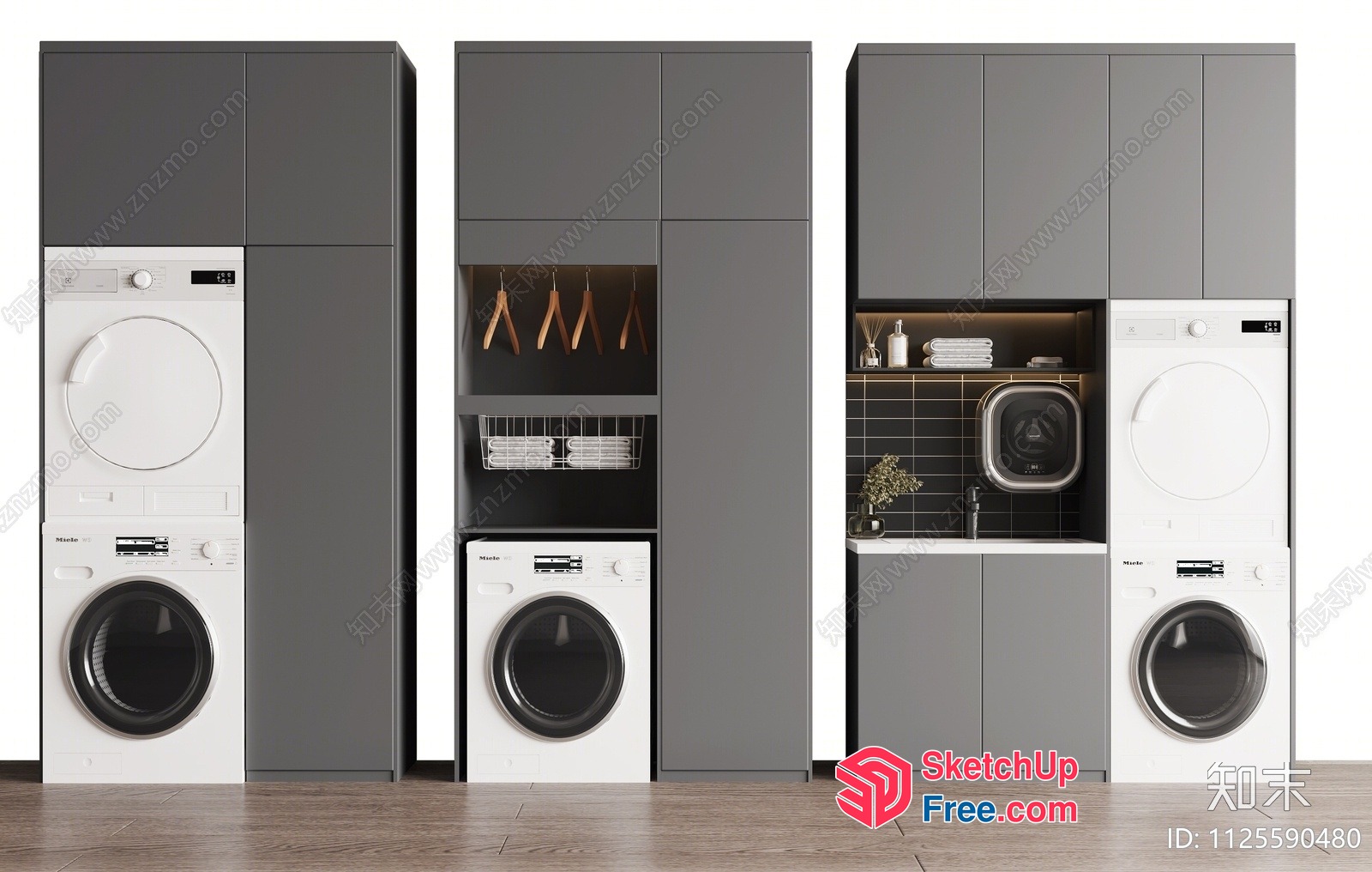 Modern Laundry Room With Sleek Appliances 3D SketchUp File