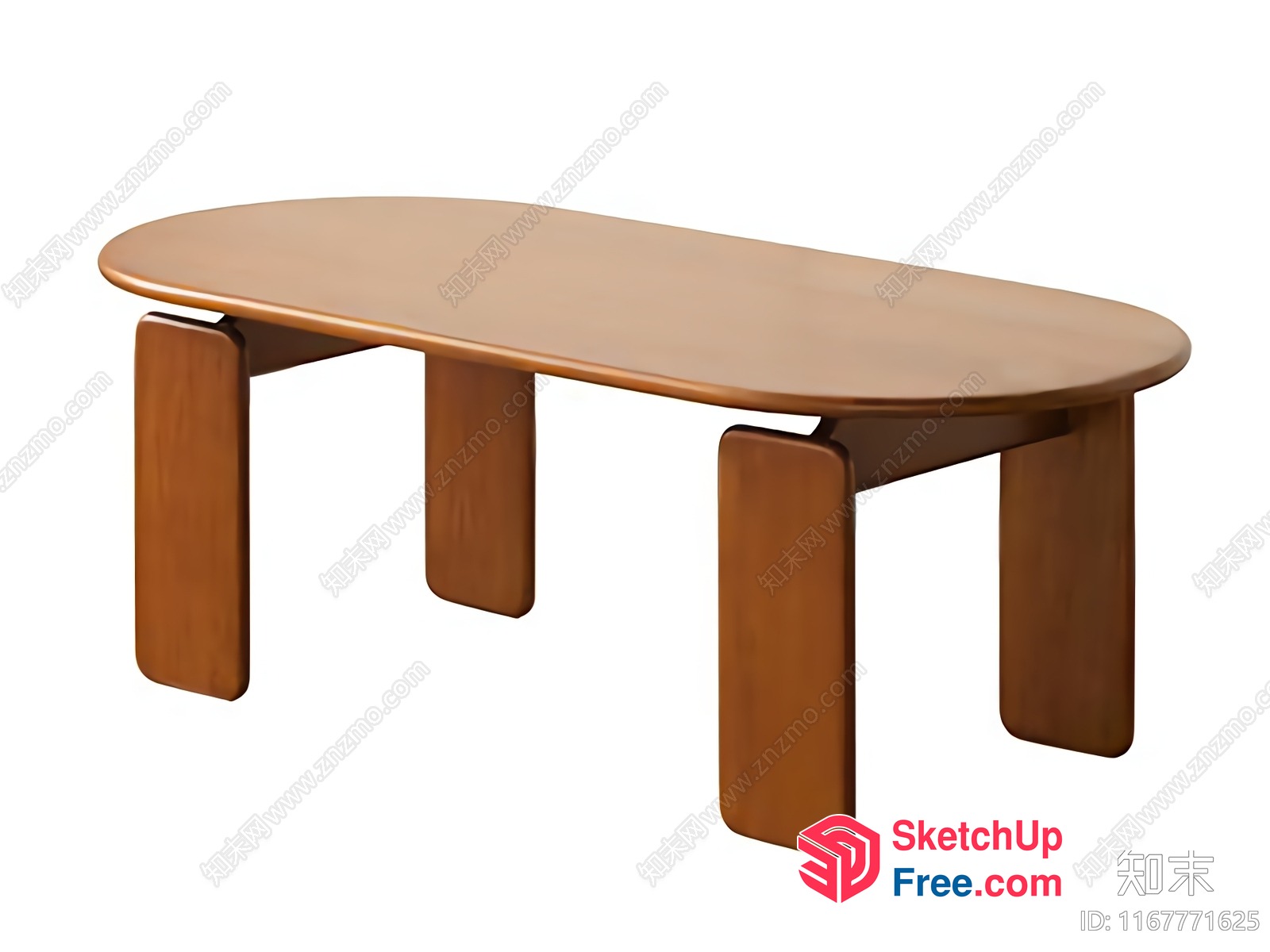 Simple Modern Wood Coffee Table 3D SketchUp File