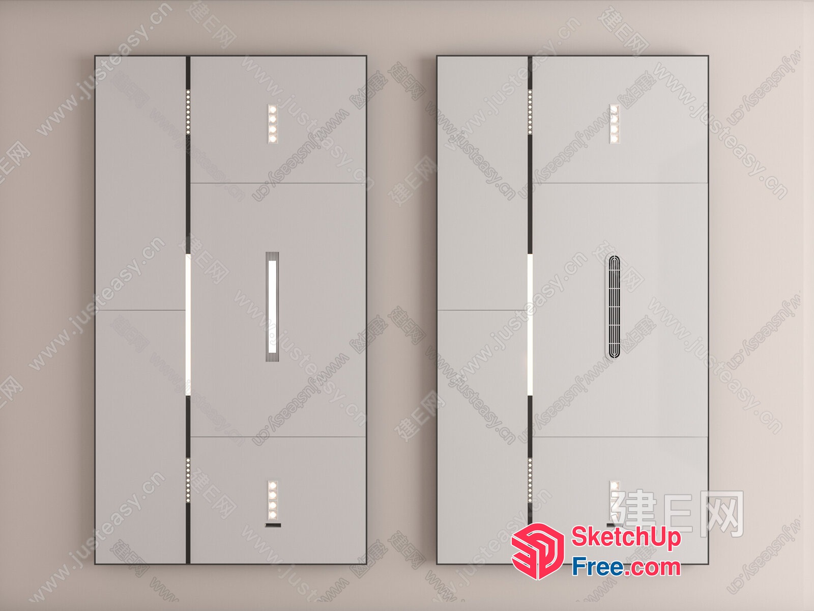 Modern Minimalist Japanese Style Door And Window Design 3D SketchUp File