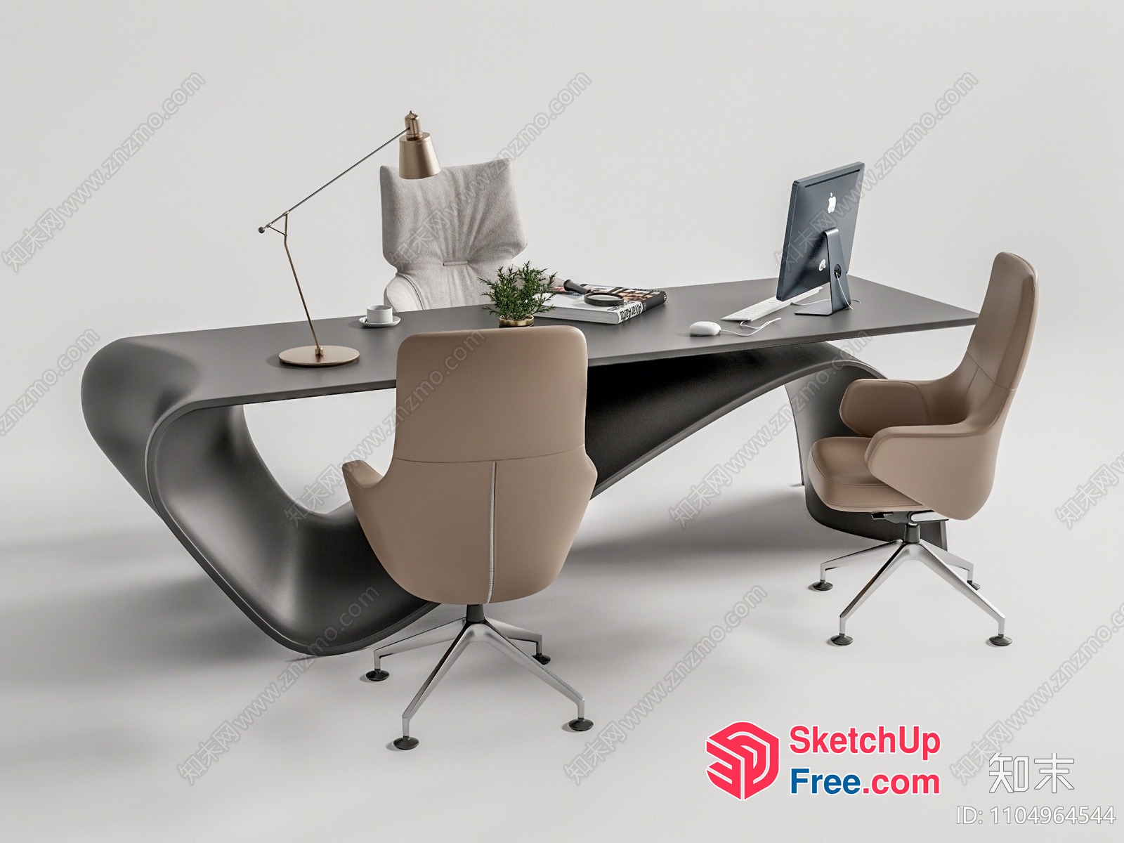 Modern Office Space With Sleek Furniture And Neutral Color Scheme 3D SketchUp File
