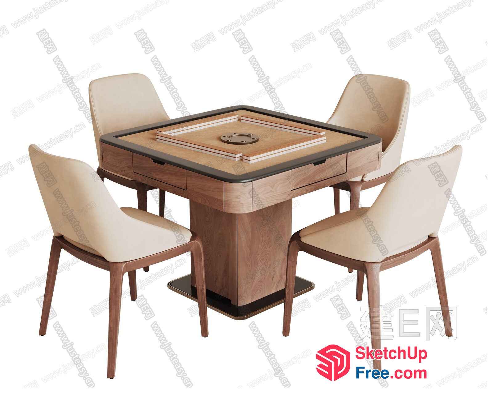 Elegant Dining Table And Chairs Set 3D SketchUp File
