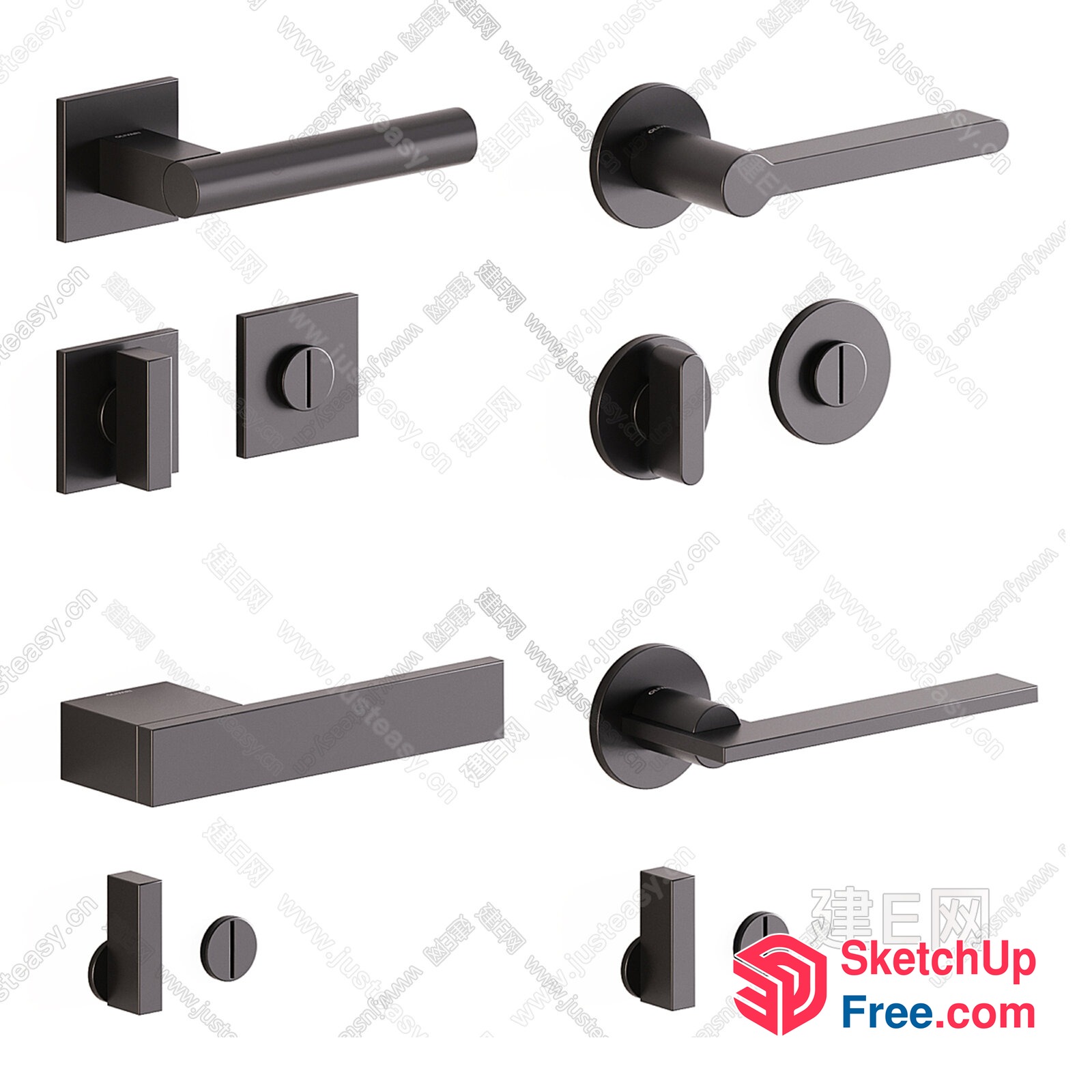 Modern Door Handles And Locks Collection 3D SketchUp File