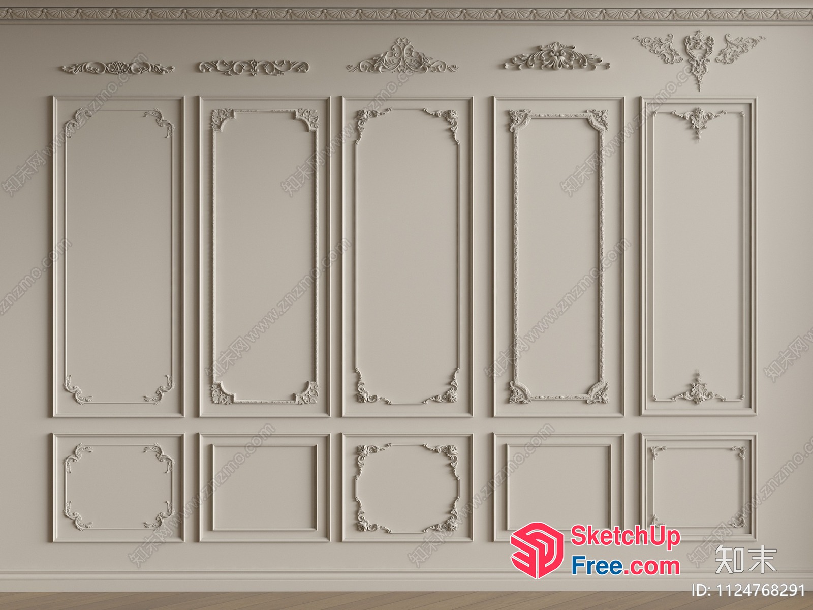 Classic Ornate Wall Moulding Design 3D SketchUp File
