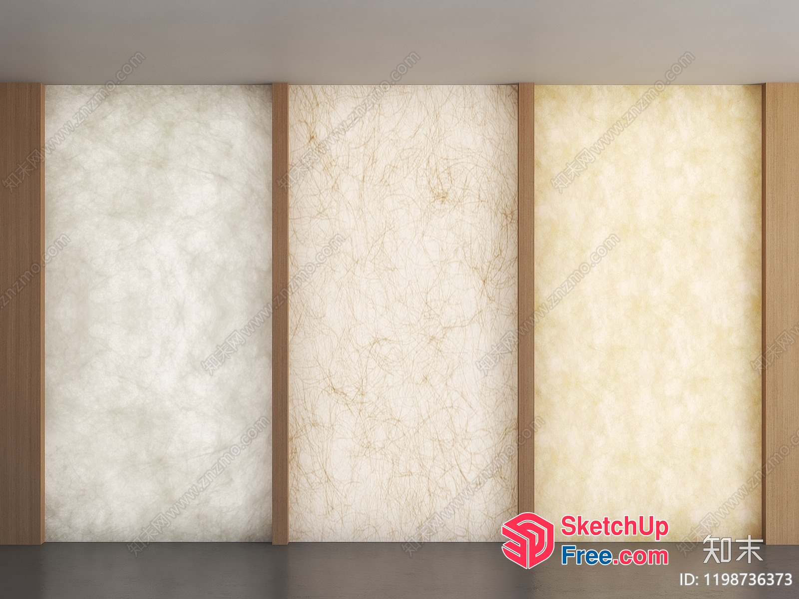 Modern Partition Screen With Textured Panels 3D SketchUp File