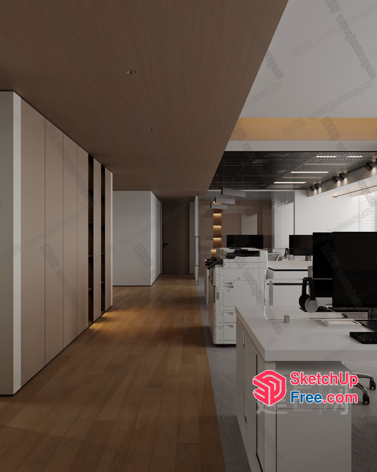 Modern Office Space With Sleek And Minimalist Design 3D SketchUp File