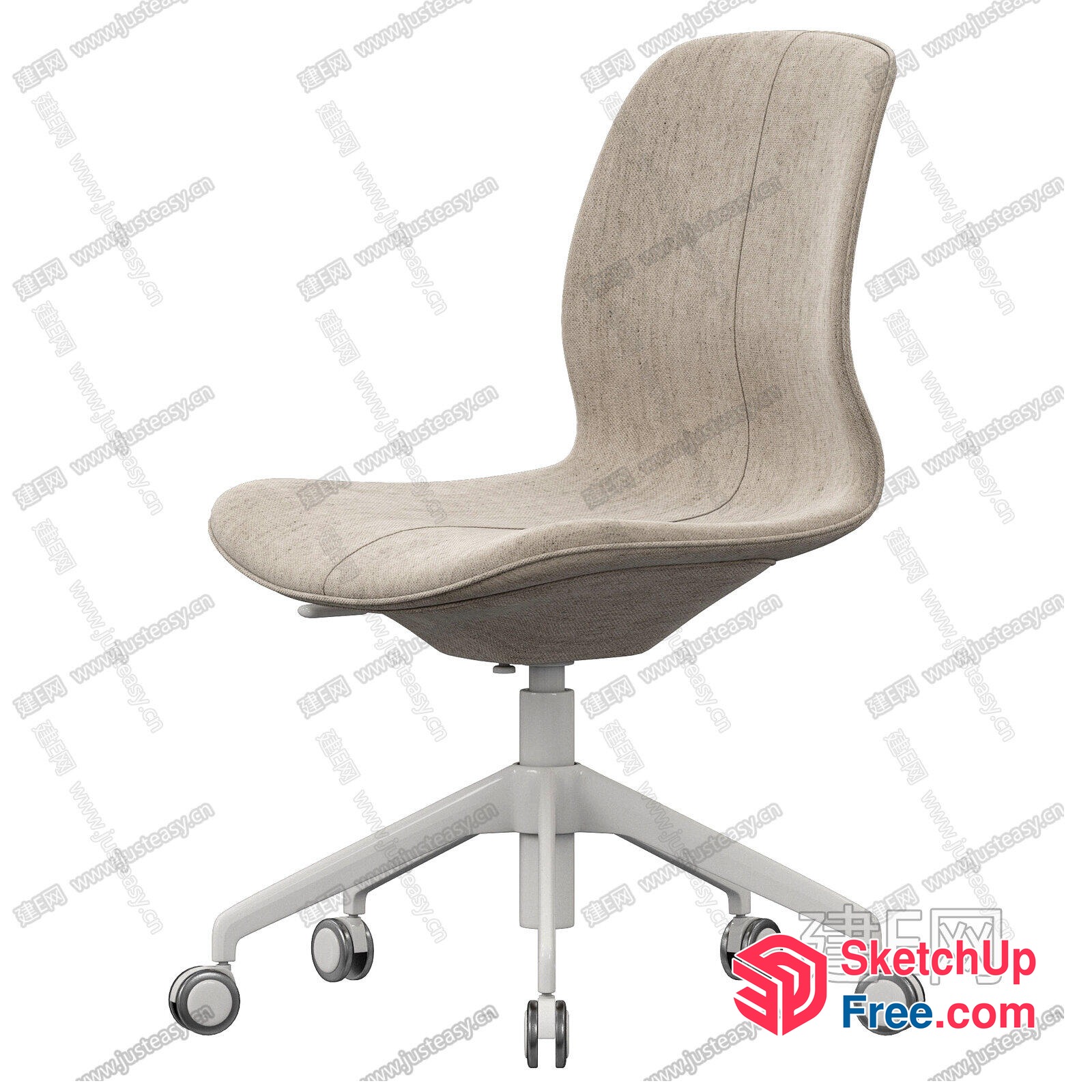 Modern Office Chair With Wheels 3D SketchUp File