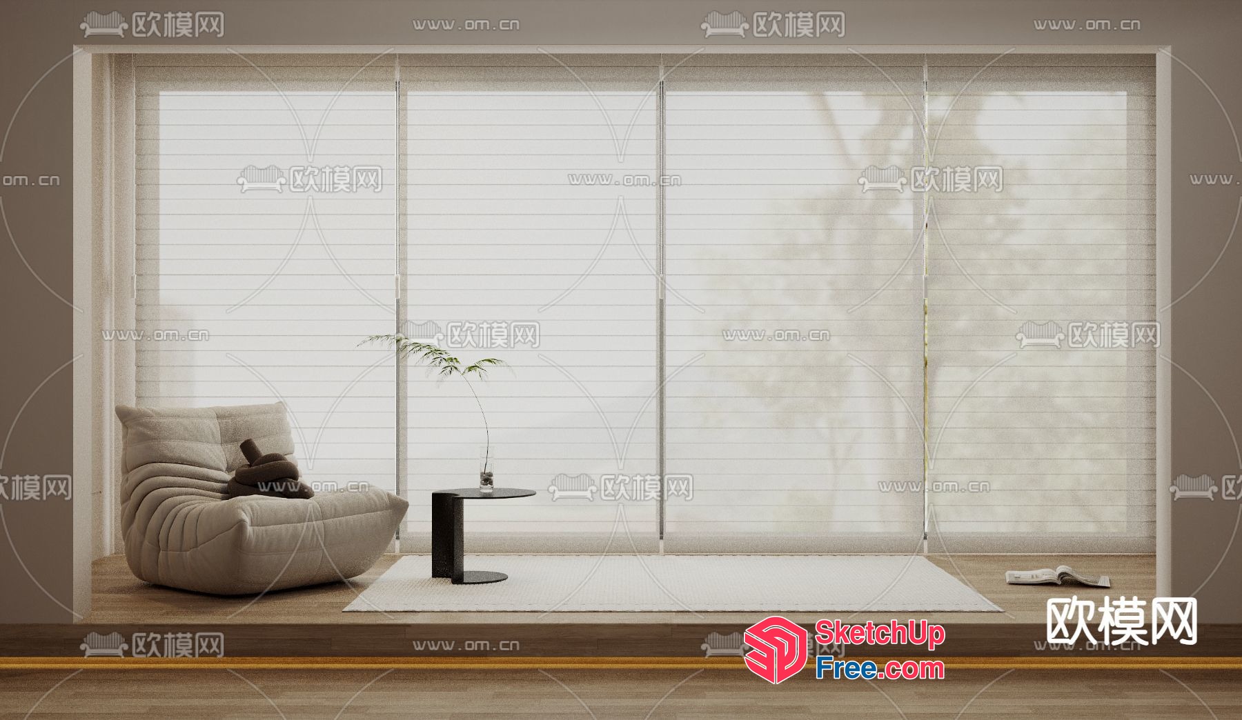 Minimalist Interior With Sleek Furniture And Natural Light 3D SketchUp File