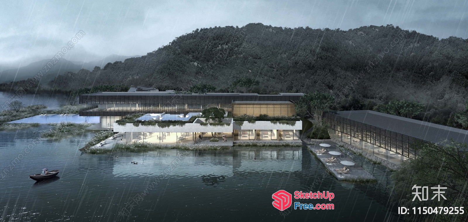 Serene Lakeside Retreat 3D SketchUp File
