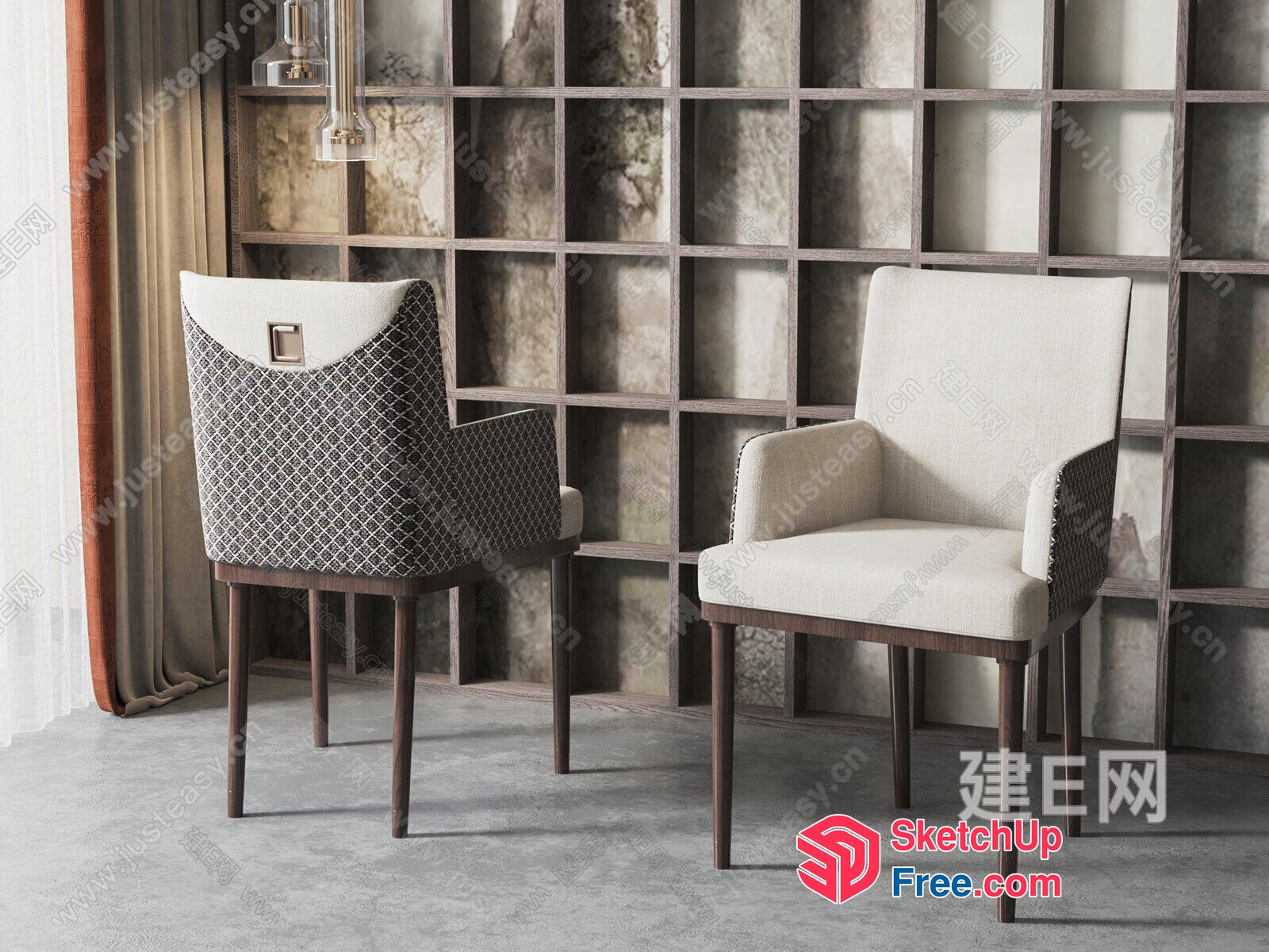 Elegant Modern Chairs In A Sleek Office Space 3D SketchUp File