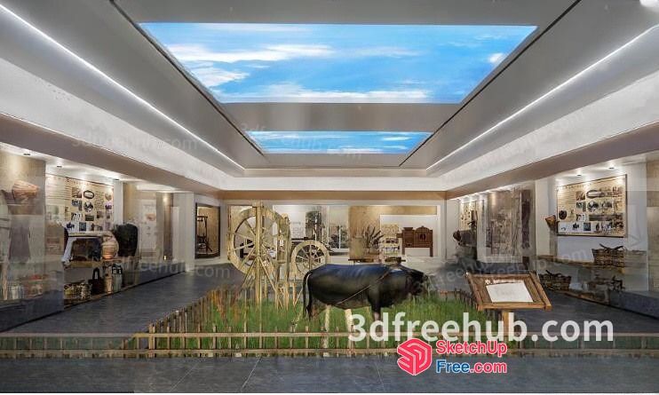A Modern Interior Space With A Skilled Crafted Ceiling 3D SketchUp File