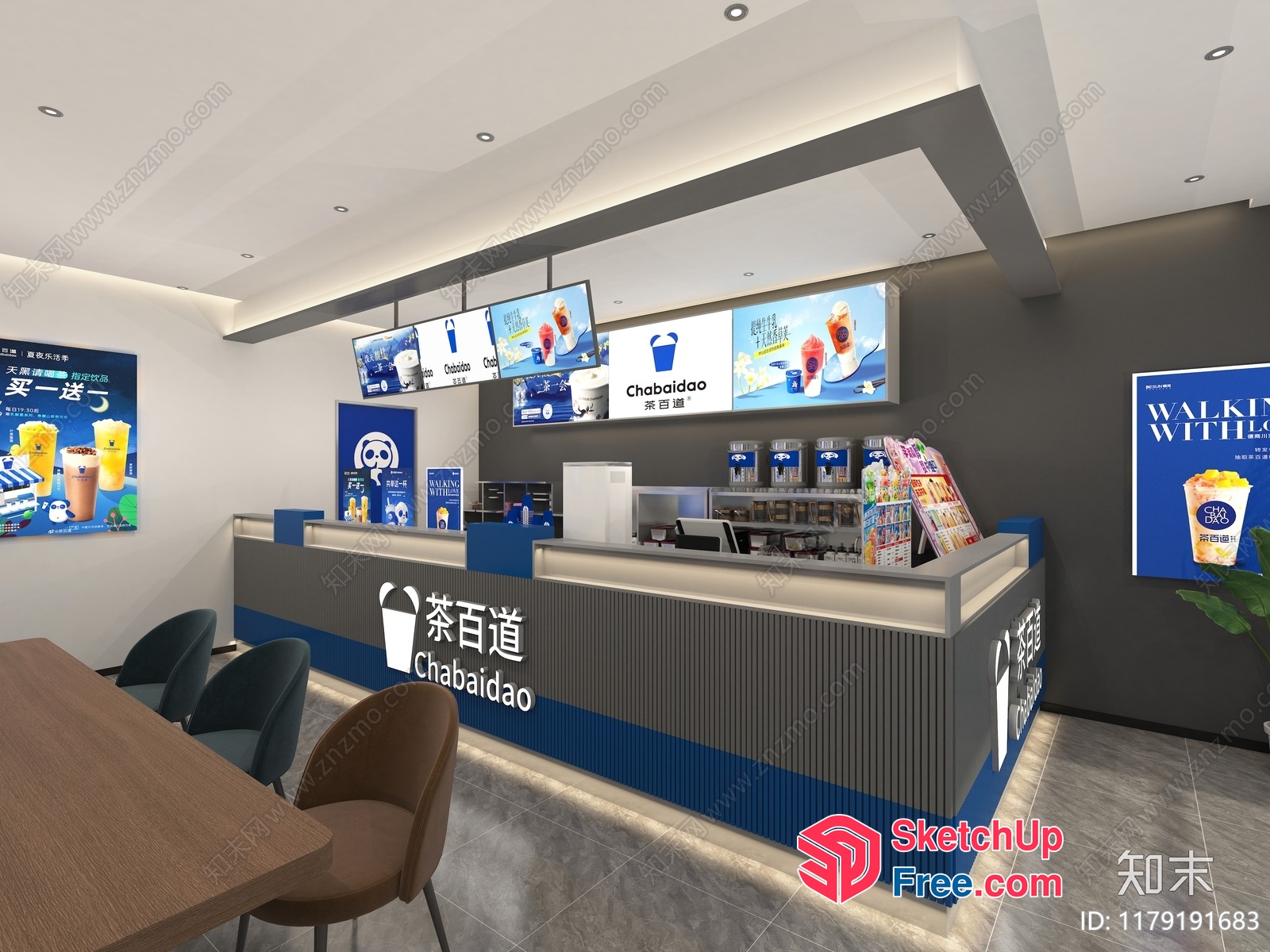 Modern Chabaidao Interior With Dining And Counter Area 3D SketchUp File